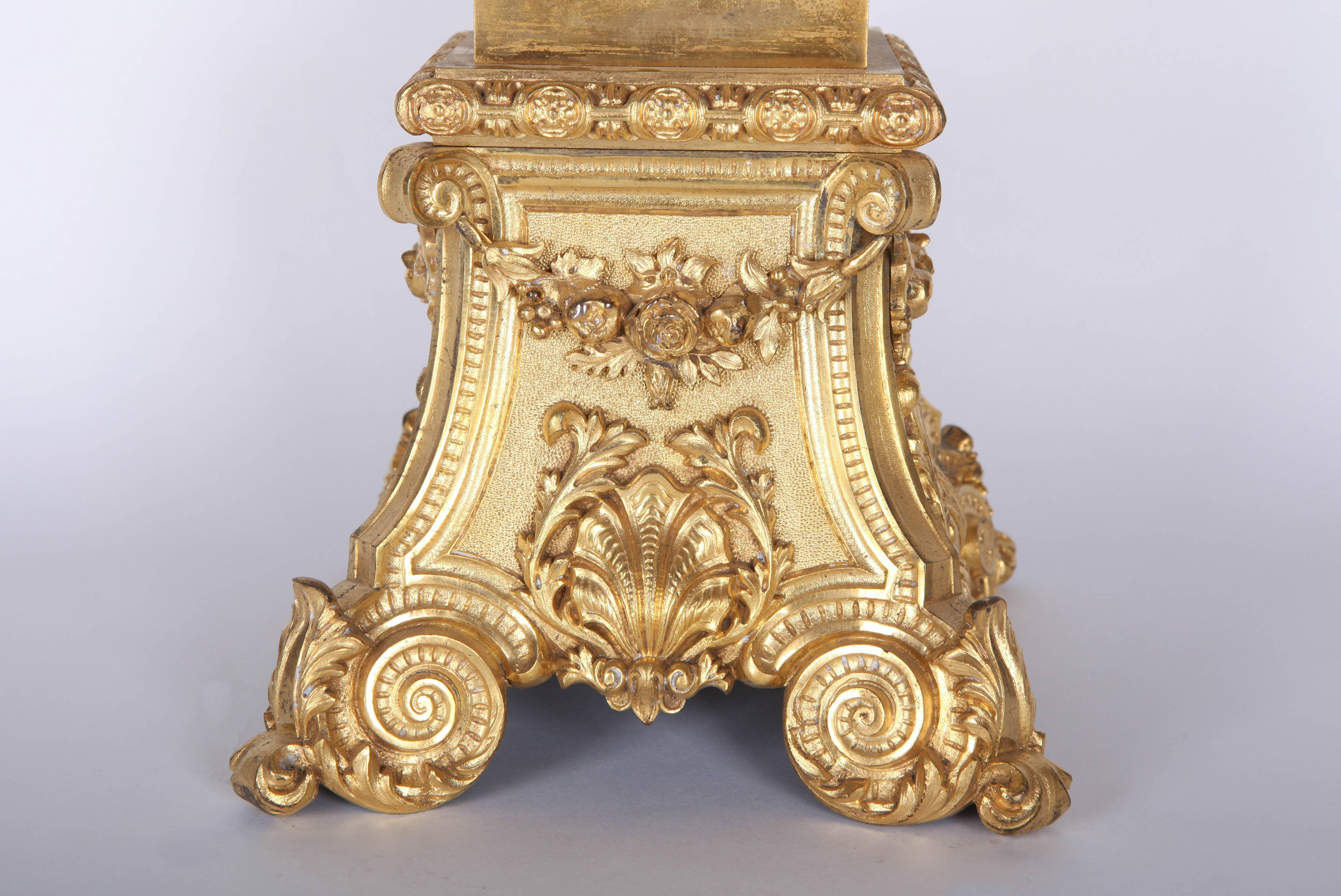 Cast 19th French Century Gilt Bronze Centerpiece Vase After the Antique For Sale