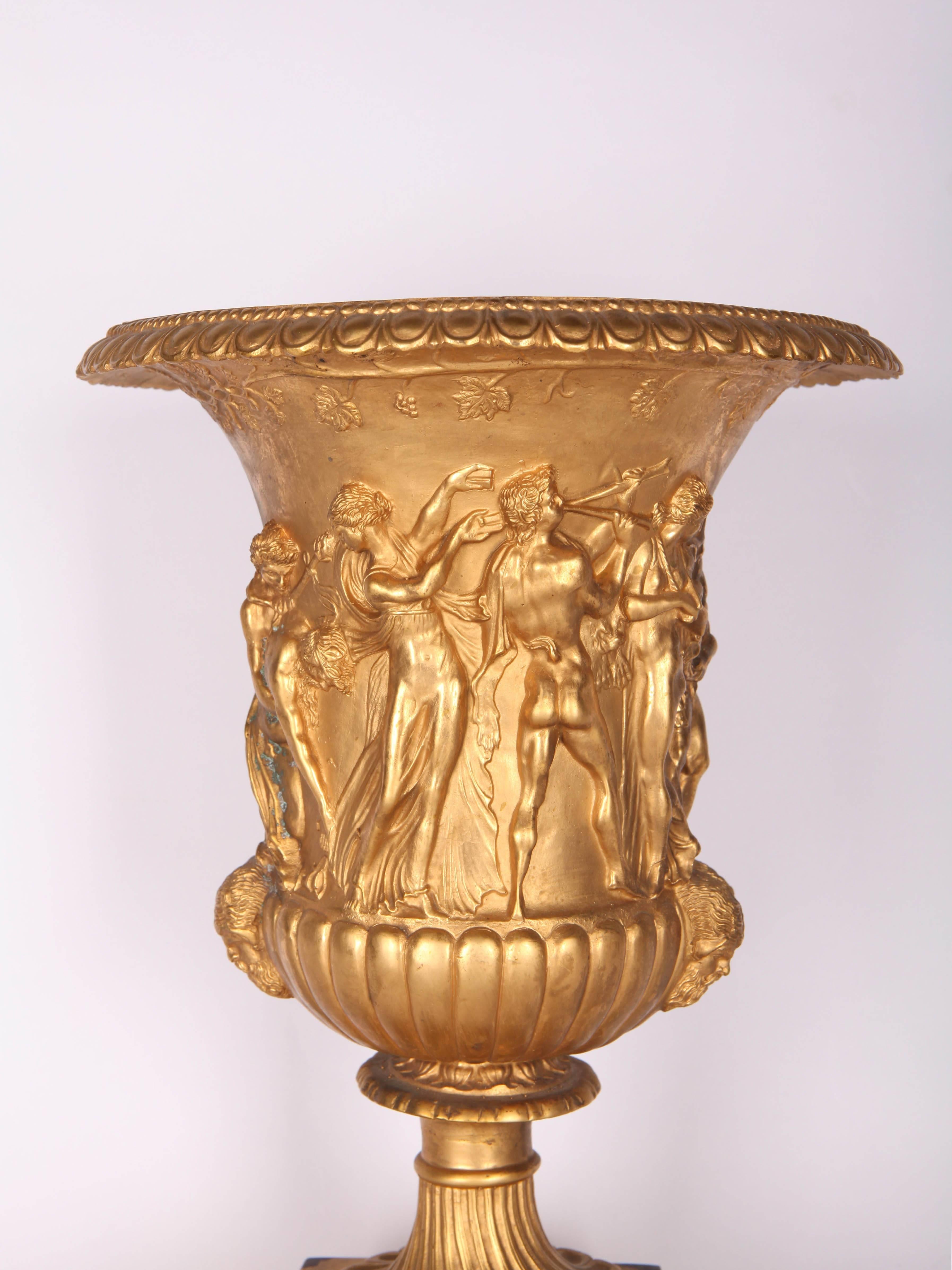 19th Century French Gilt Bronze Urn After the Antique For Sale 1