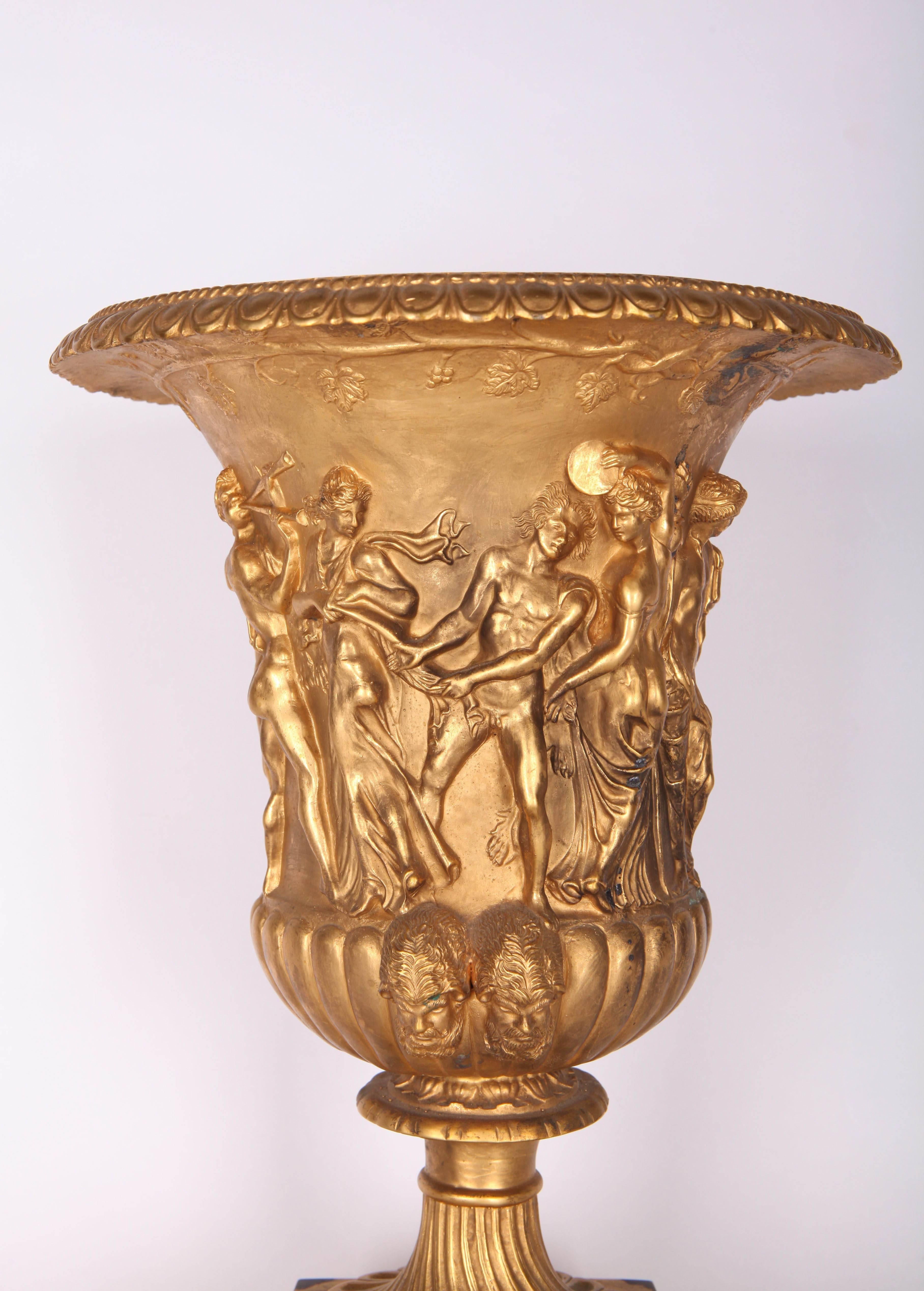 19th Century French Gilt Bronze Urn After the Antique For Sale 2