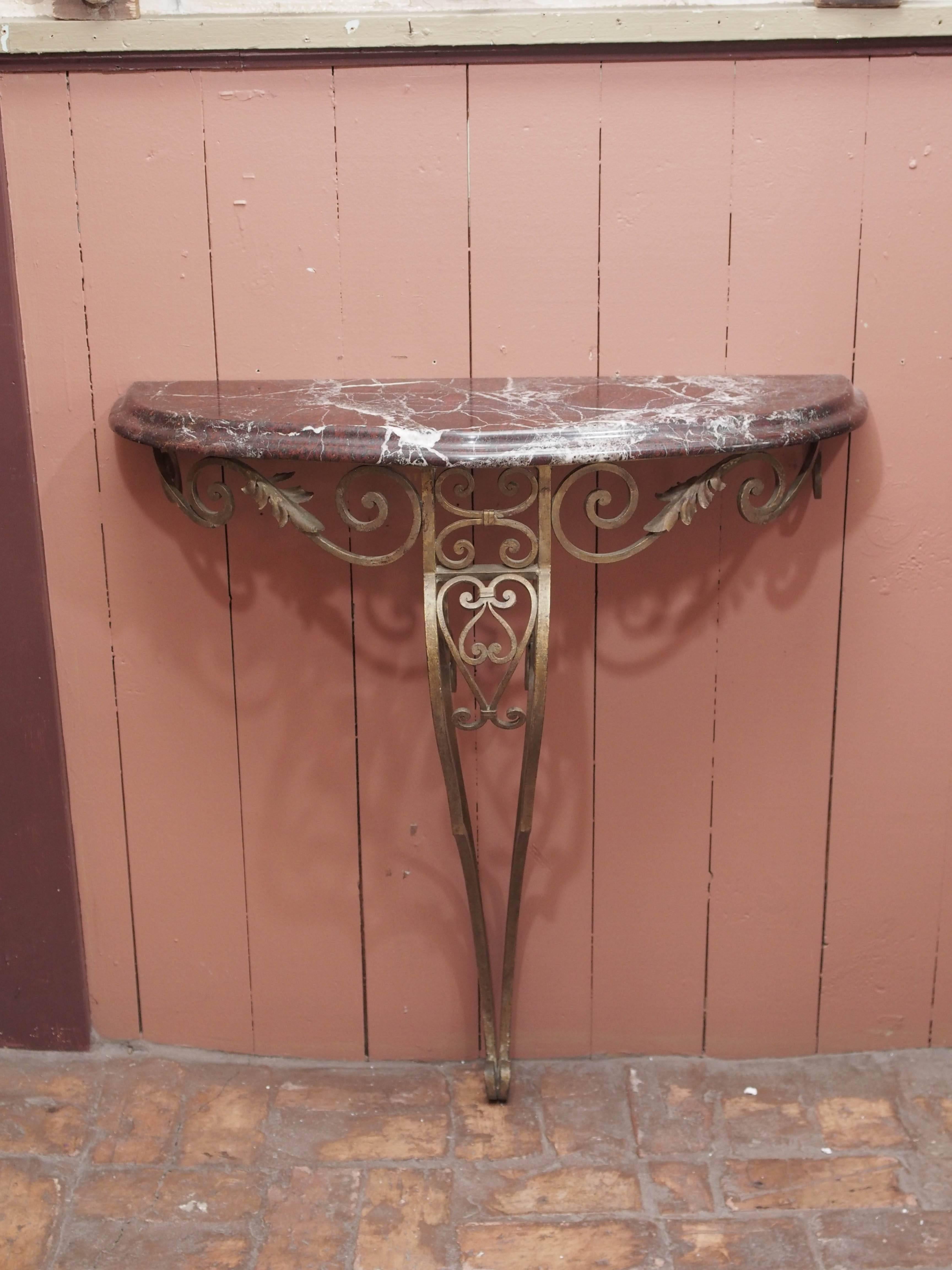 French Art Deco iron console with 