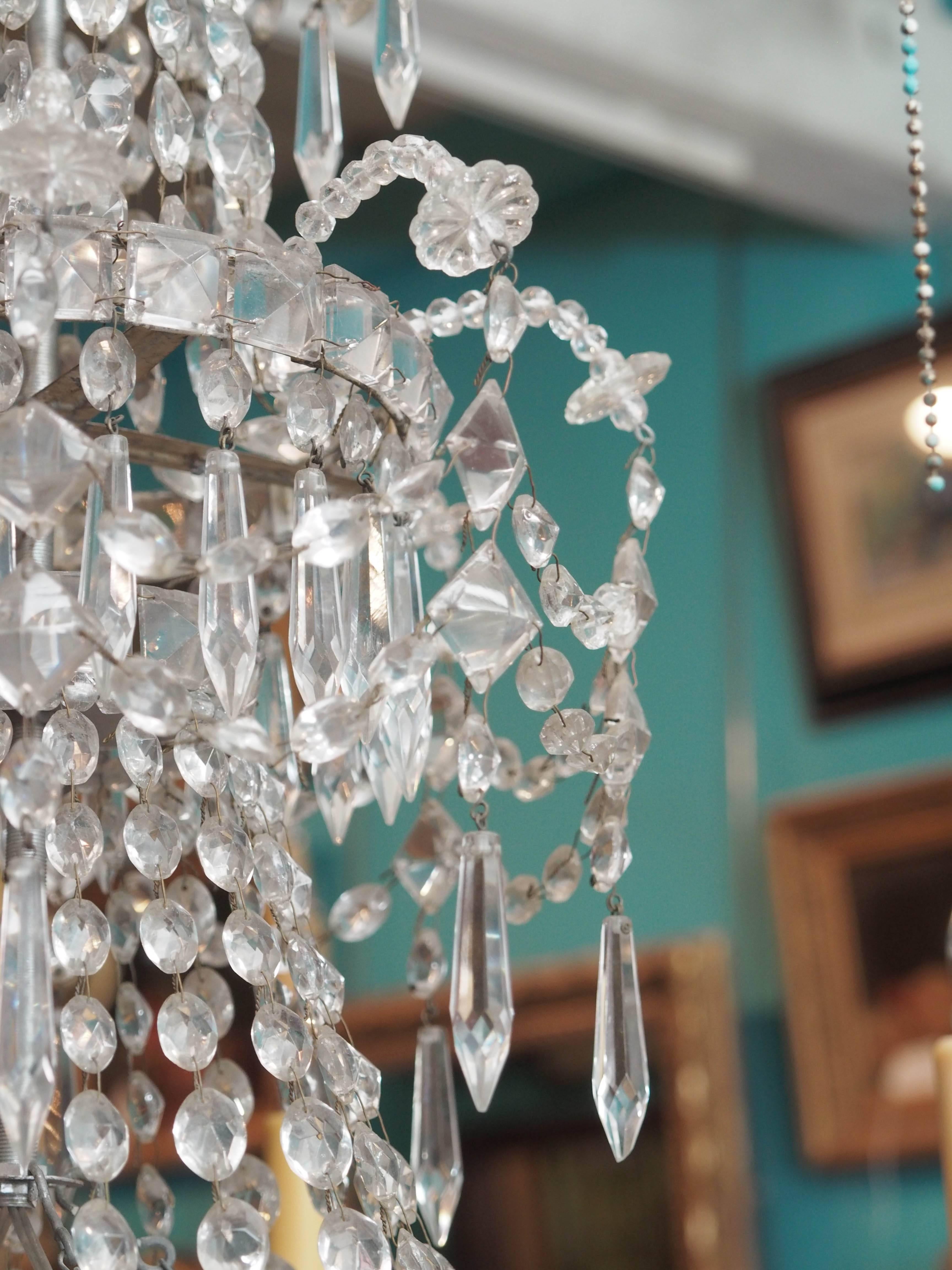 French Charles X Period Crystal Chandelier In Good Condition For Sale In New Orleans, LA