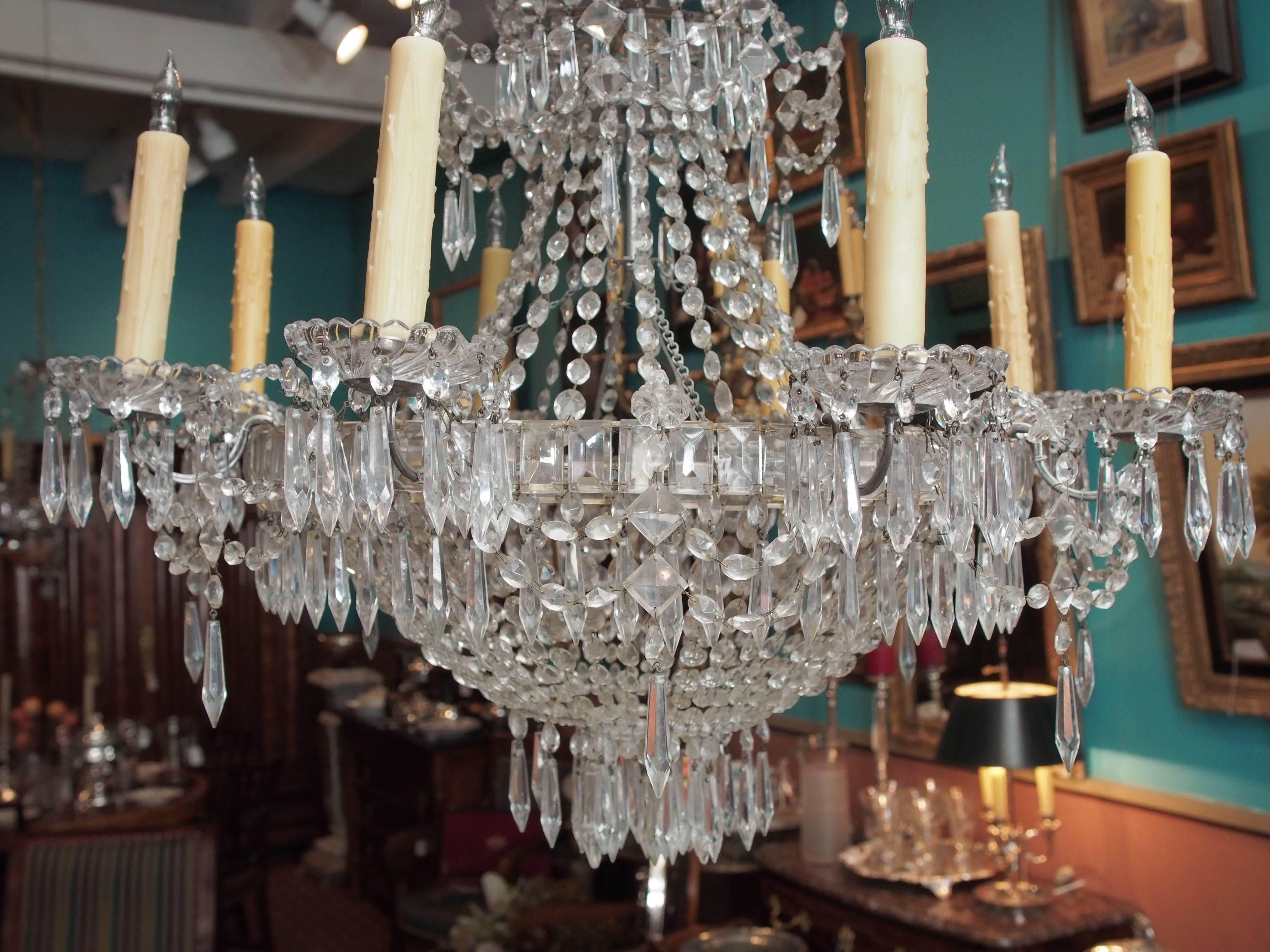 Early 19th Century French Charles X Period Crystal Chandelier For Sale