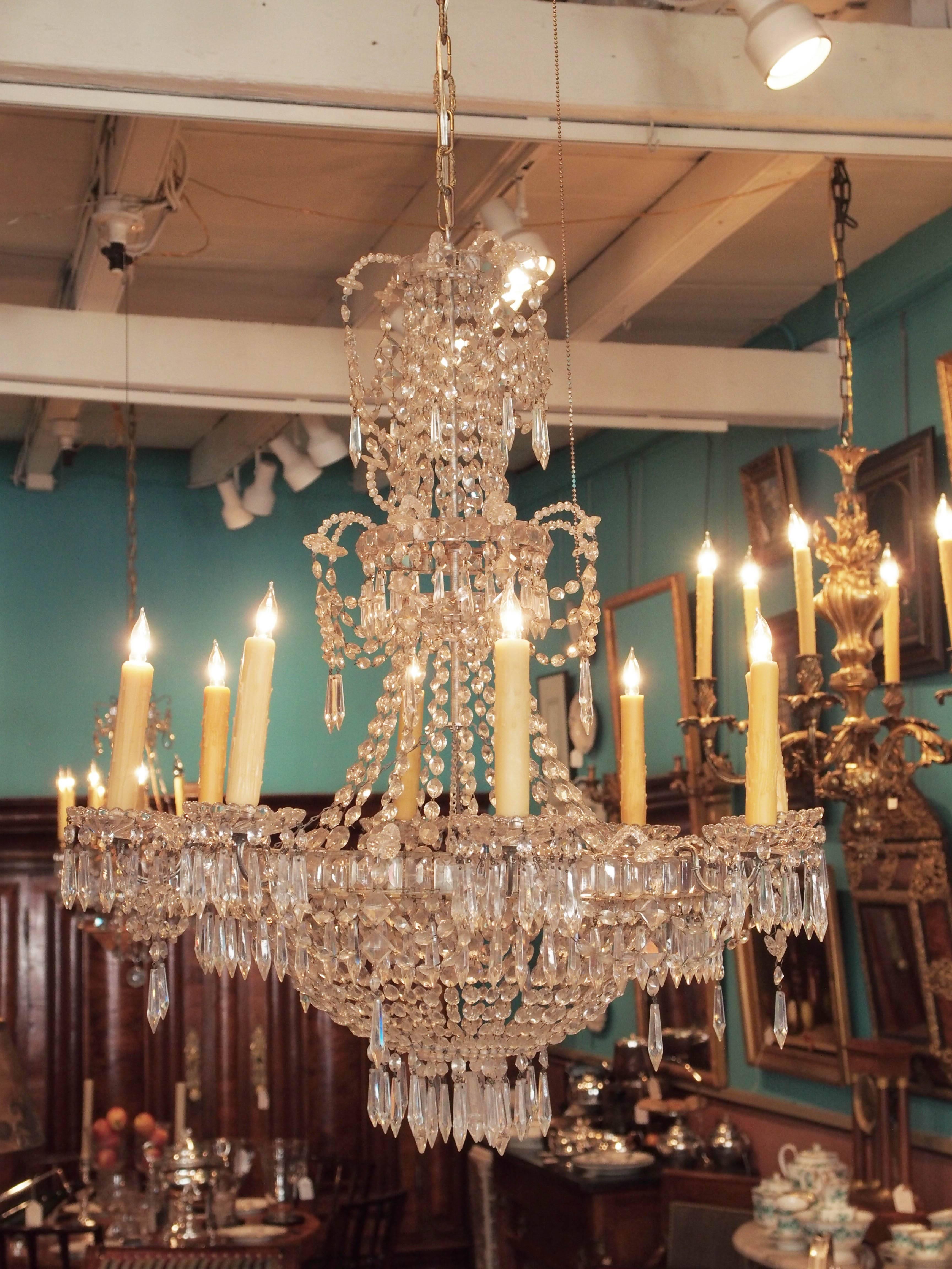 French Charles X Period Crystal Chandelier For Sale 2