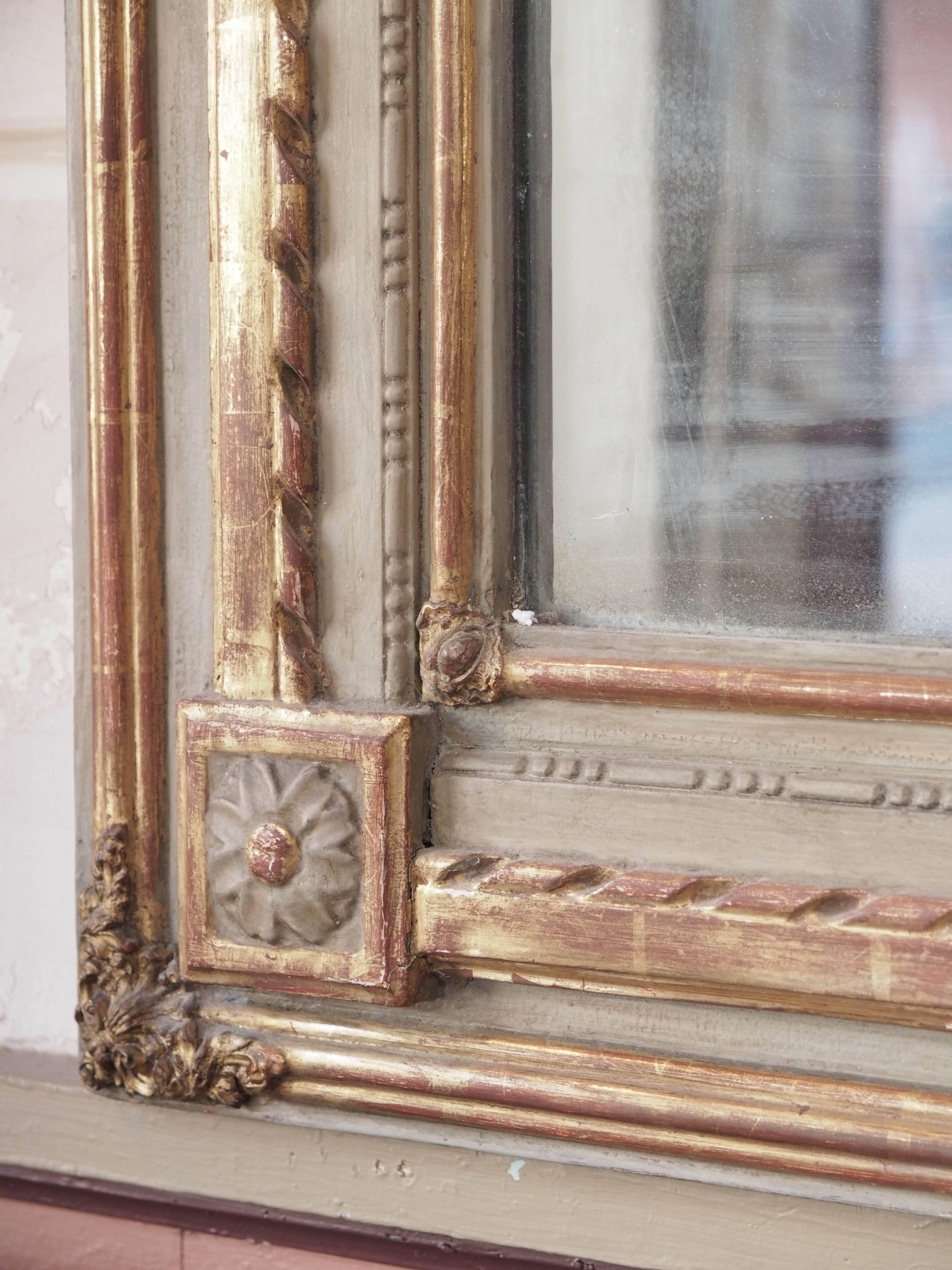 Gilt Grand Late 18th Century French Painted and Gilded Mirror