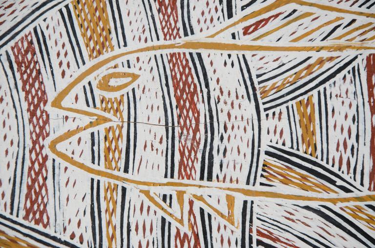 'Yambirrku', Australian Aboriginal Bark Painting in natural ochre