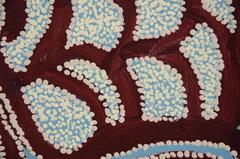 Small Pale Blue Square Contemporary Australian Aboriginal Acrylic Painting