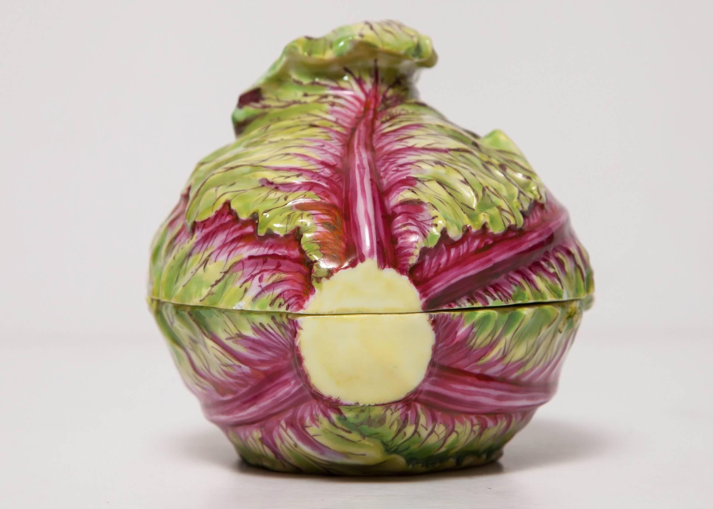 Rare Meissen Covered Box/Small Tureen in the Form of a Cabbage In Excellent Condition In New York, NY