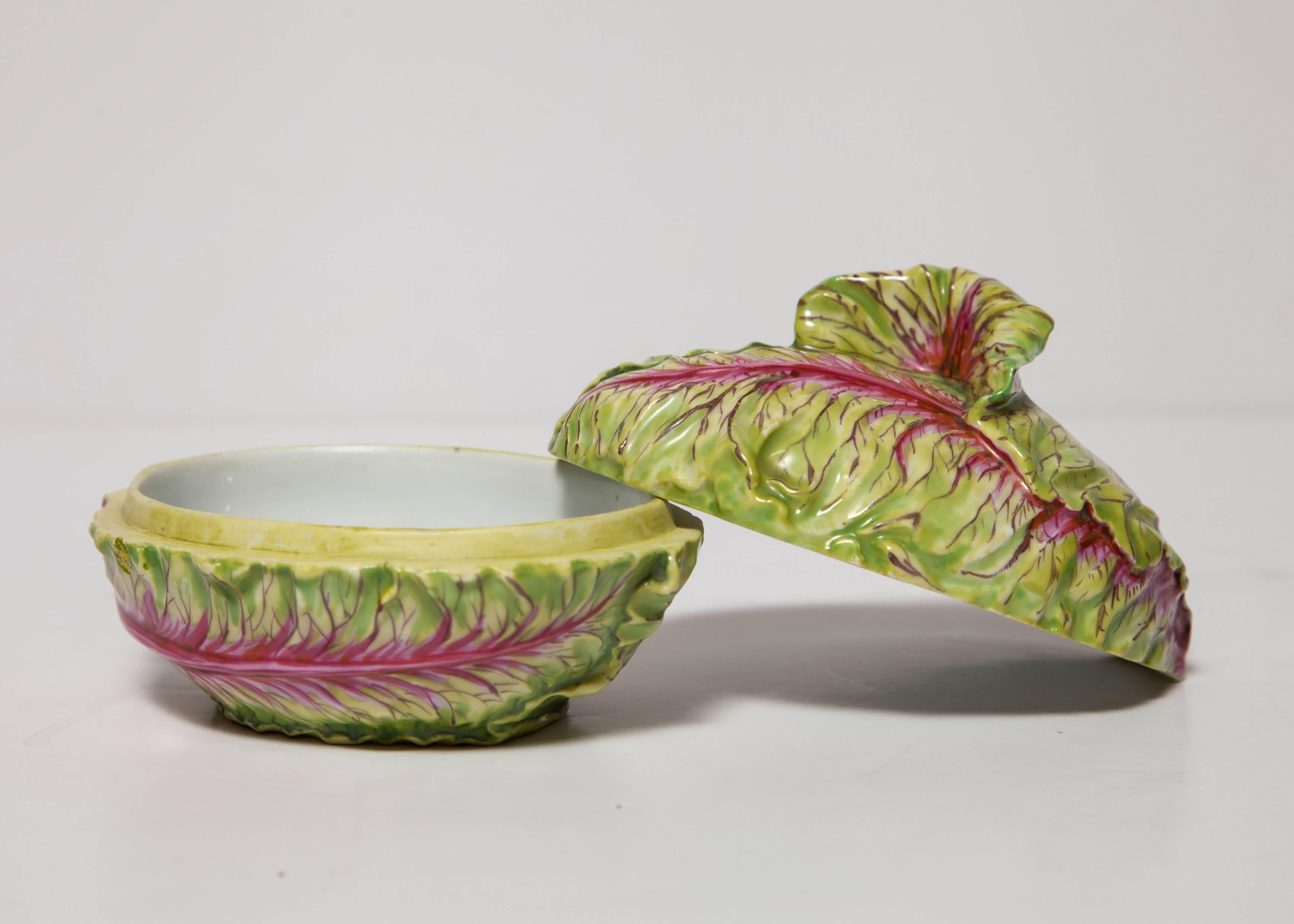 Rare Meissen Covered Box/Small Tureen in the Form of a Cabbage 1