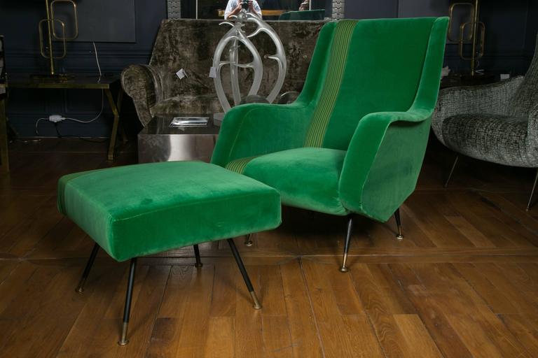 MidCentury Armchair and Matching Footstool at 1stDibs