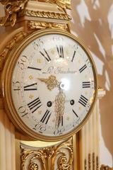 Three-Piece White Marble Garniture Clock Set with Bronze Ormolu Mounts