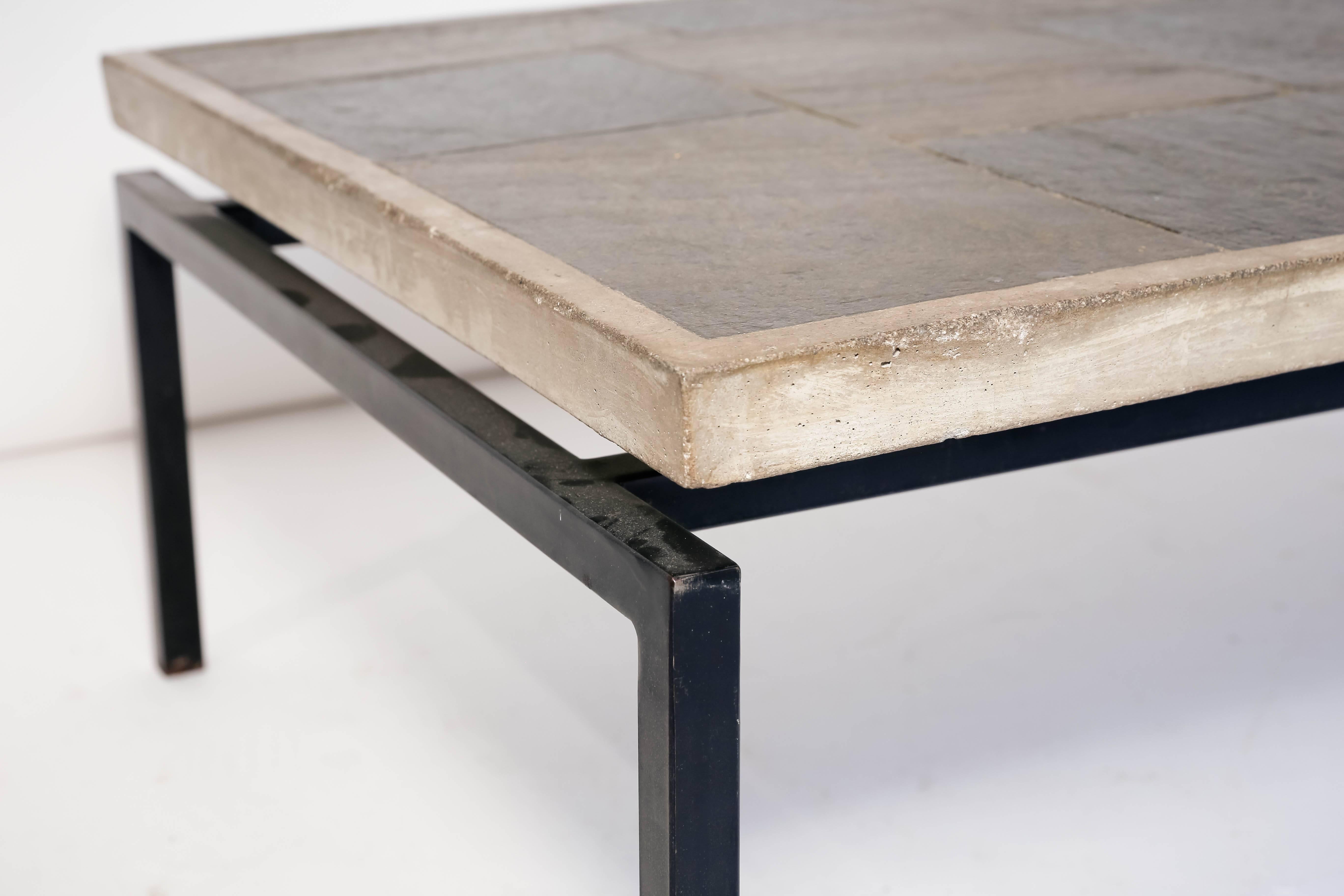 Dutch Slate Stone Mosaic Top Table in the Manner of Paul Kingma