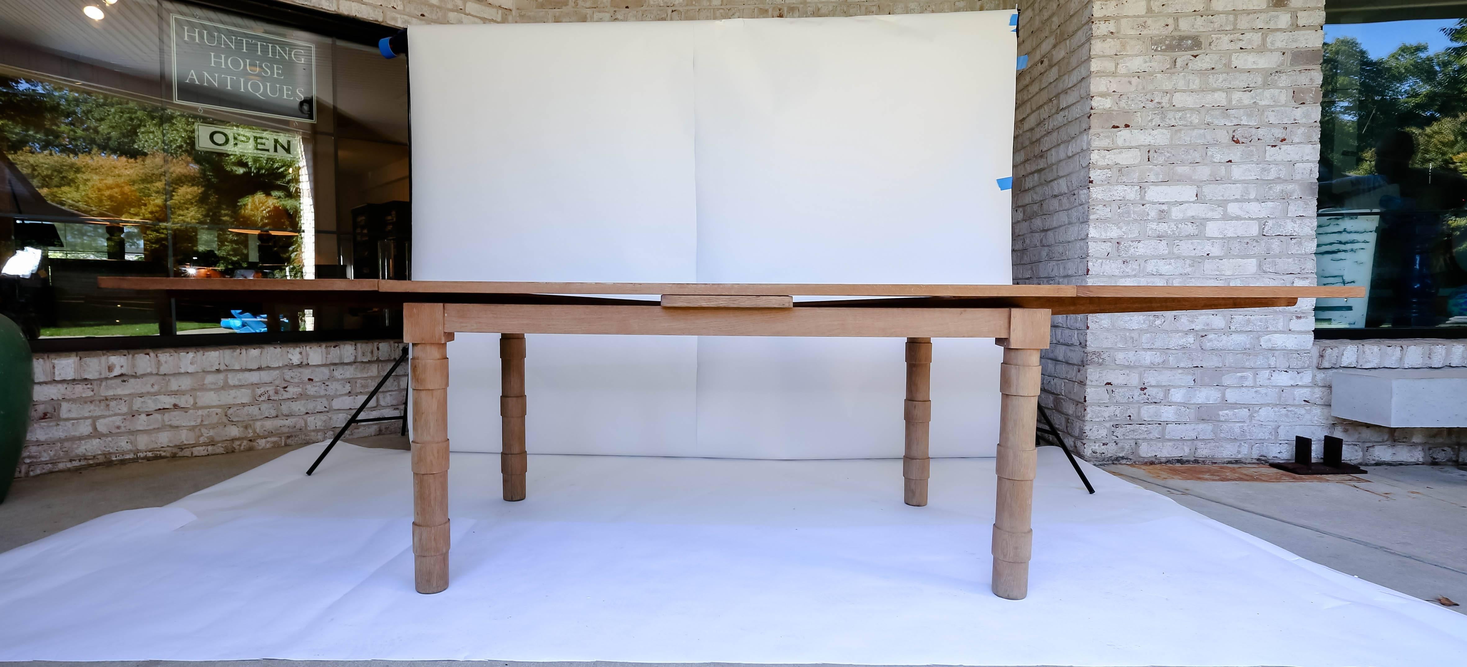 French Modernist Oak Dining Table 1