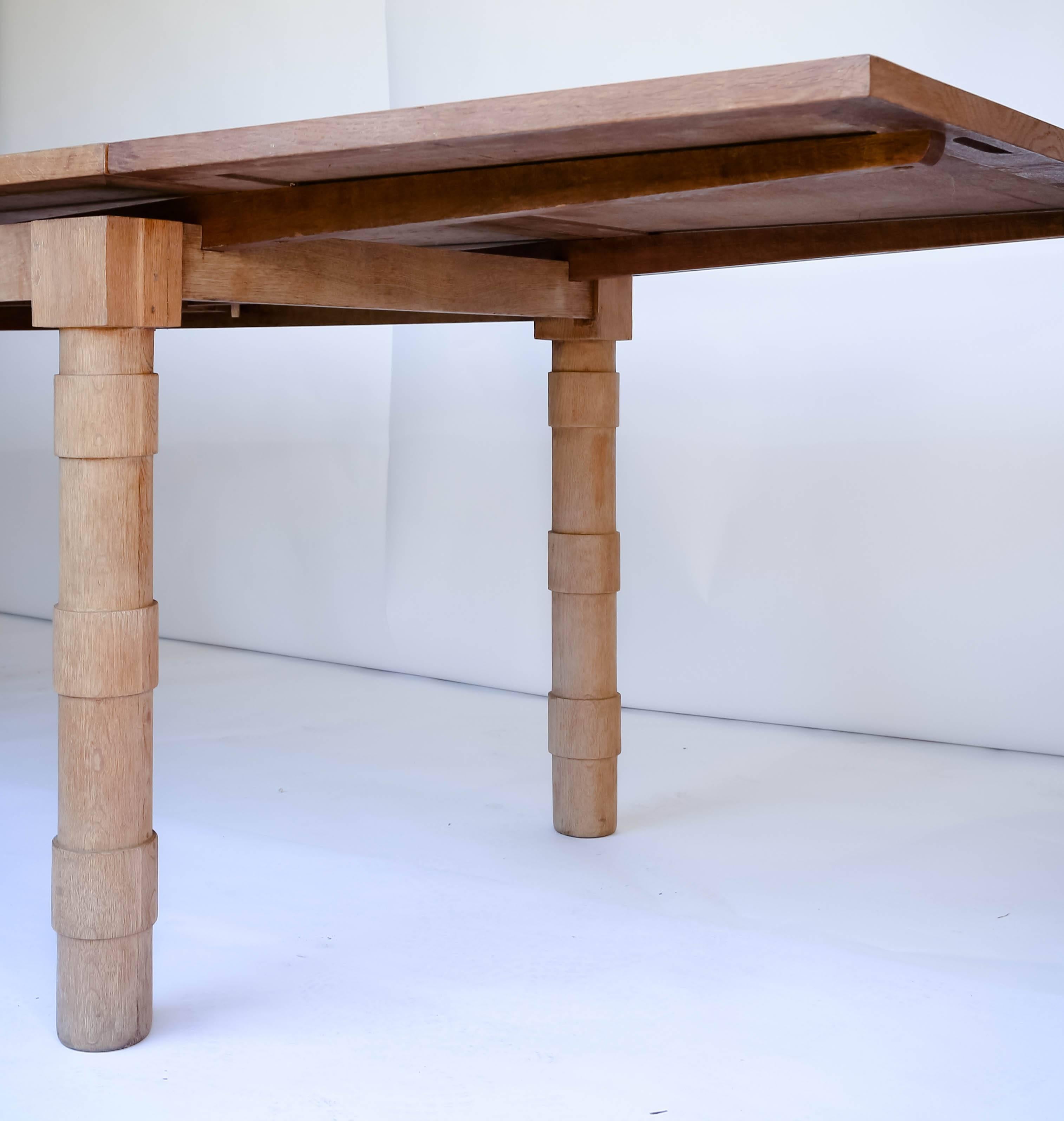 French Modernist Oak Dining Table 2