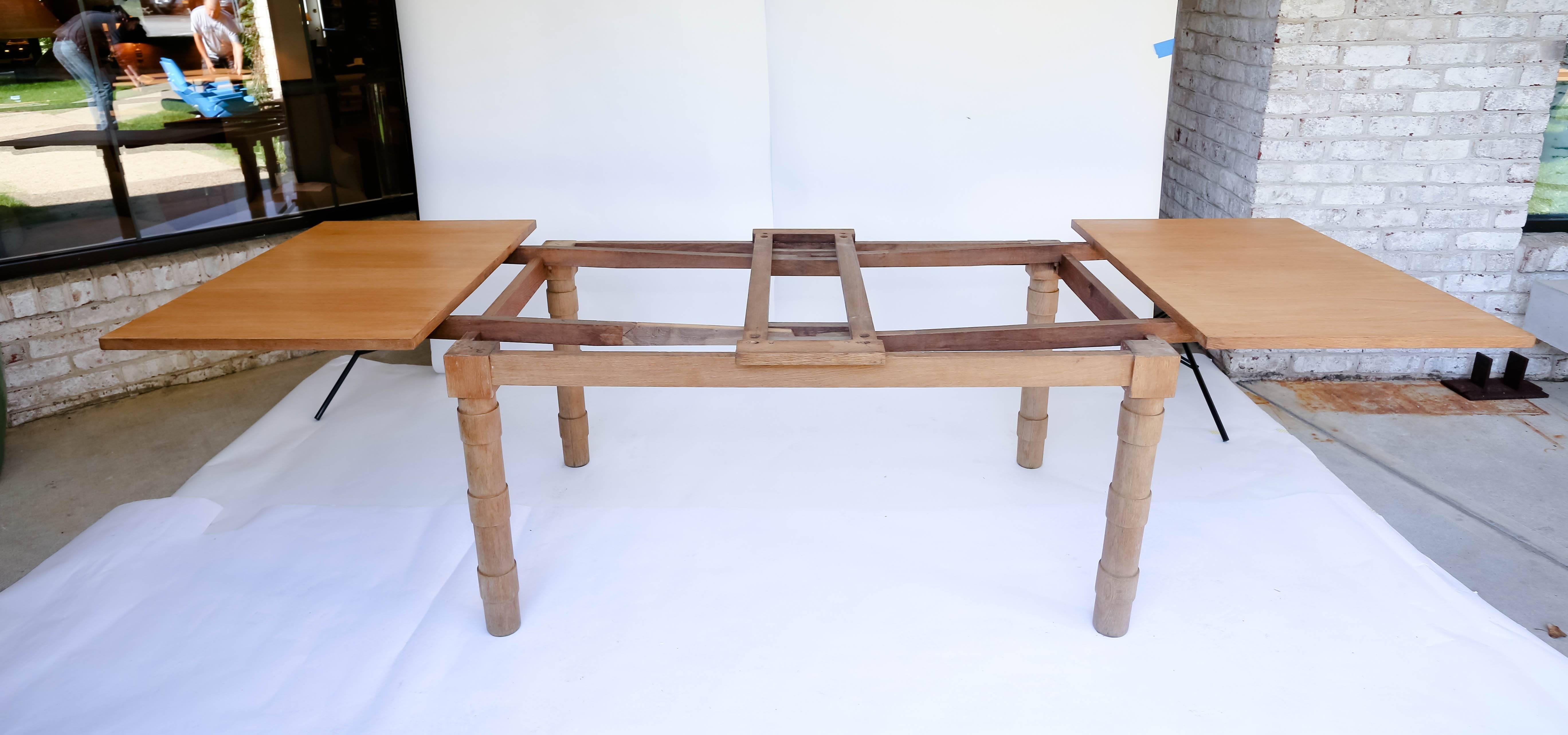 French Modernist Oak Dining Table 4