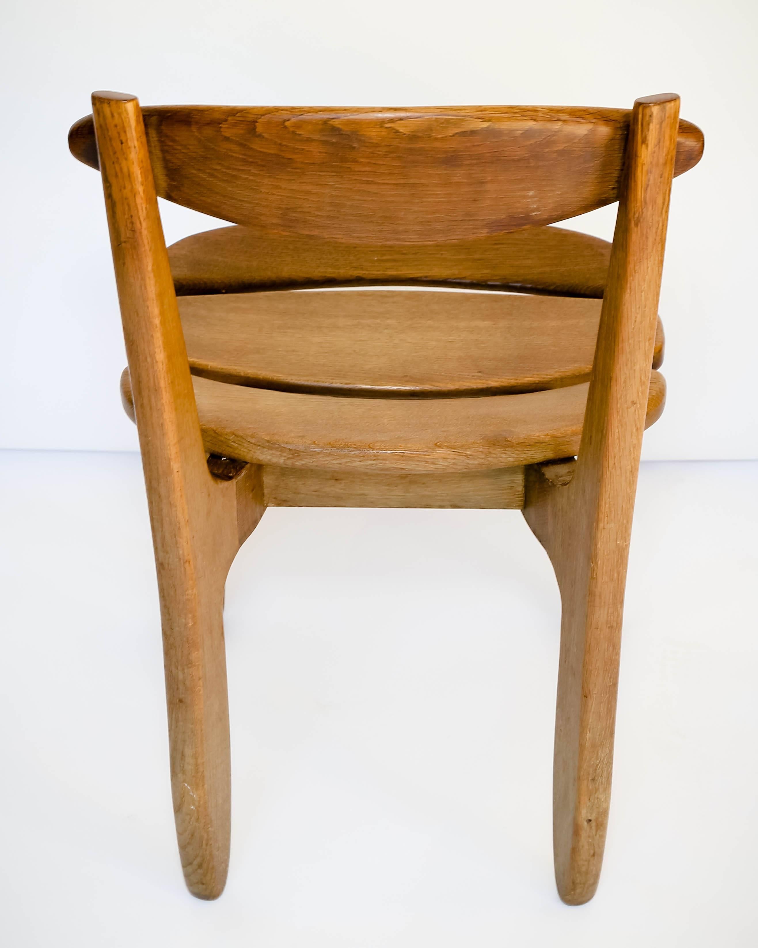 Pair of Oak Side Chairs by Guillerme et Chambron In Excellent Condition In New York City, NY