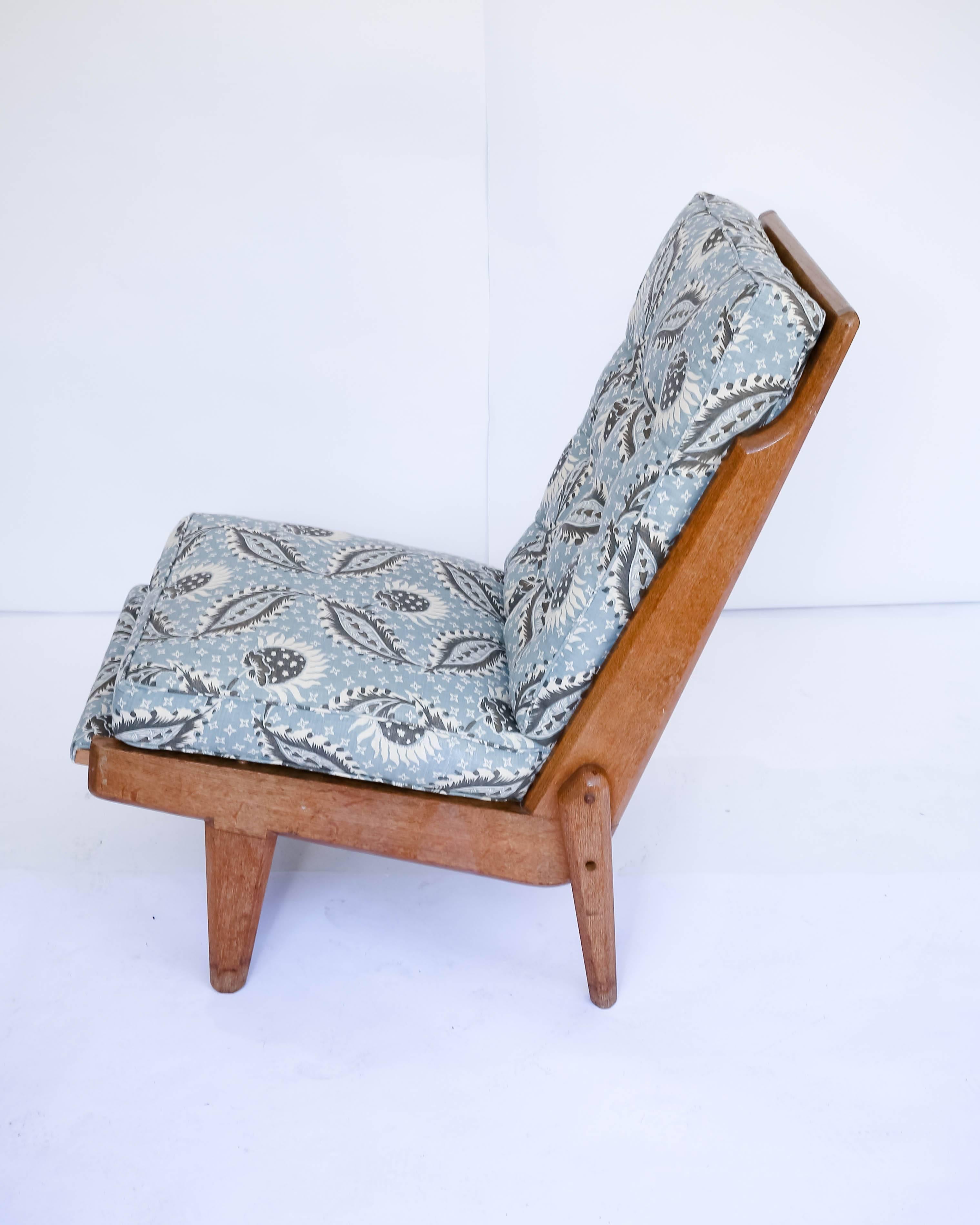 Wood Maurice Pre Lounge Armless Chair, France 20th Century 