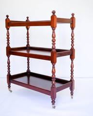 Three-Tiered Mahogany Cart