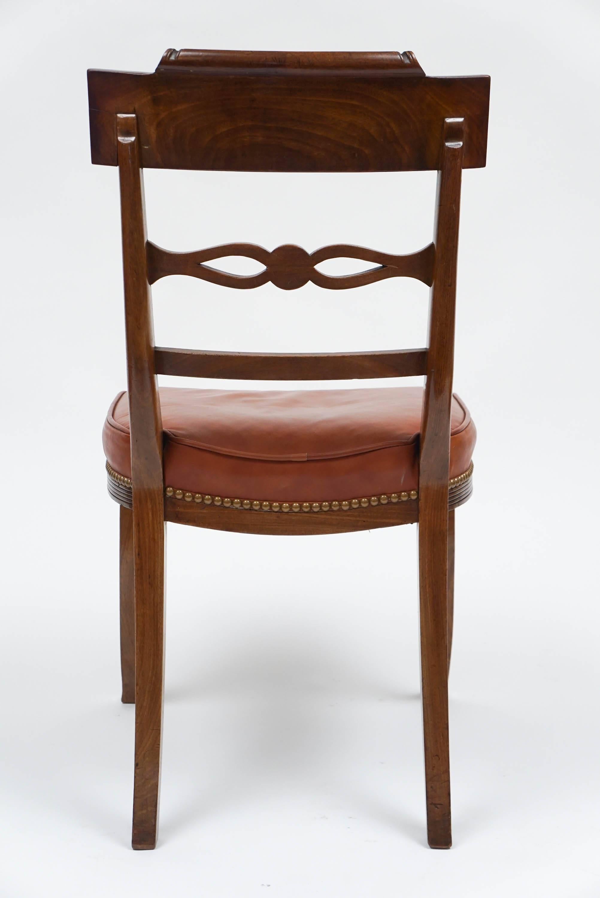 English Regency Inlaid Mahogany Klismos Dining Chairs, Set of Six, circa 1805 1