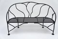 Faux Bois Wrought Iron Garden Bench