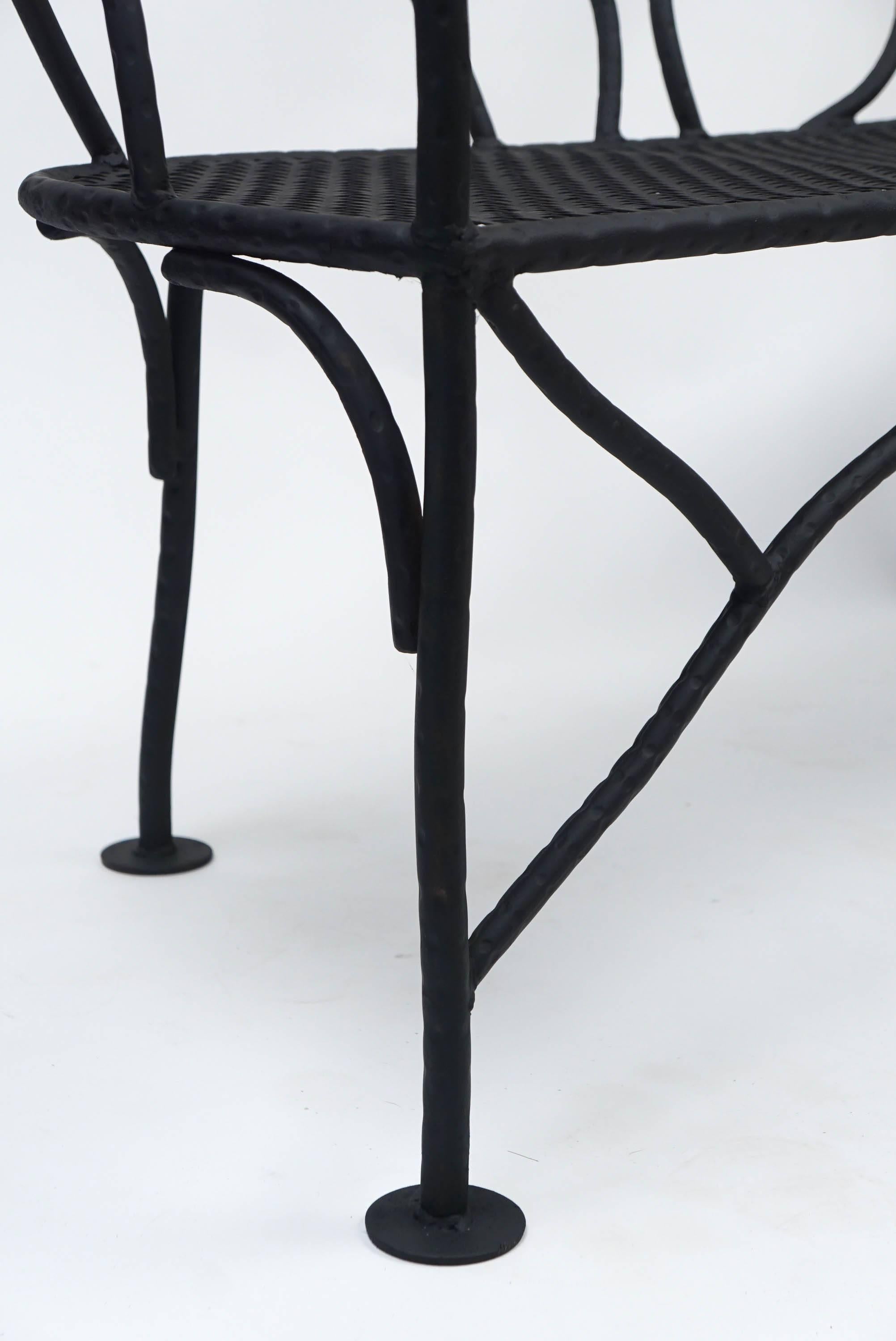 Faux Bois Wrought Iron Garden Bench 1