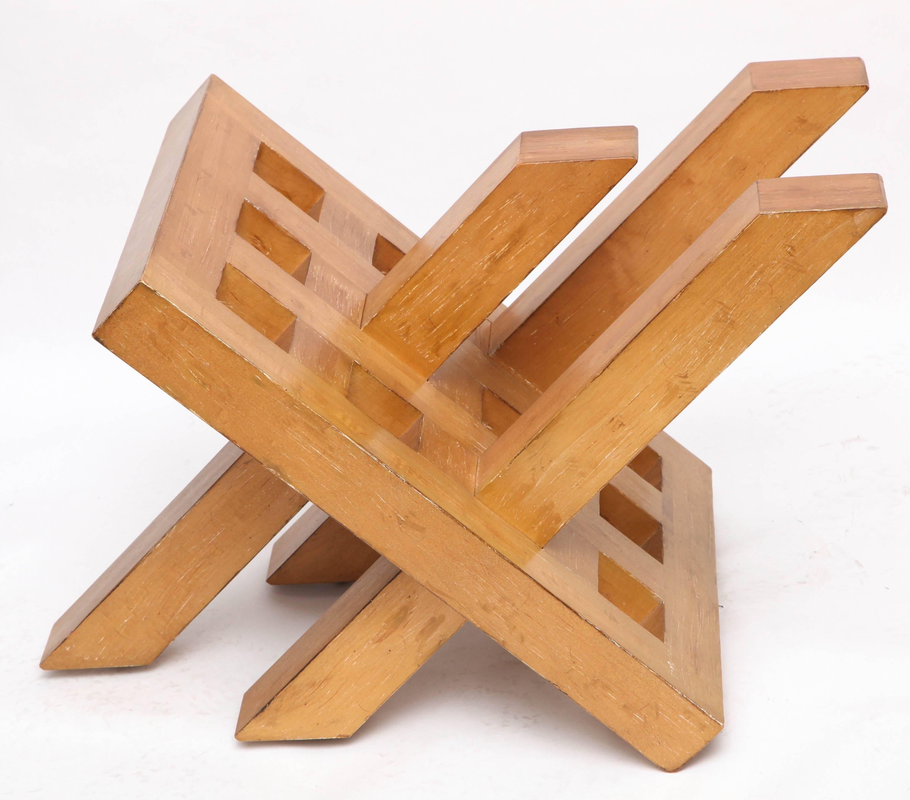 1940s Art Modern Architectural Wood and Glass Table 2