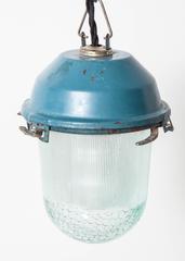 Enamel Ribbed Glass Pendant