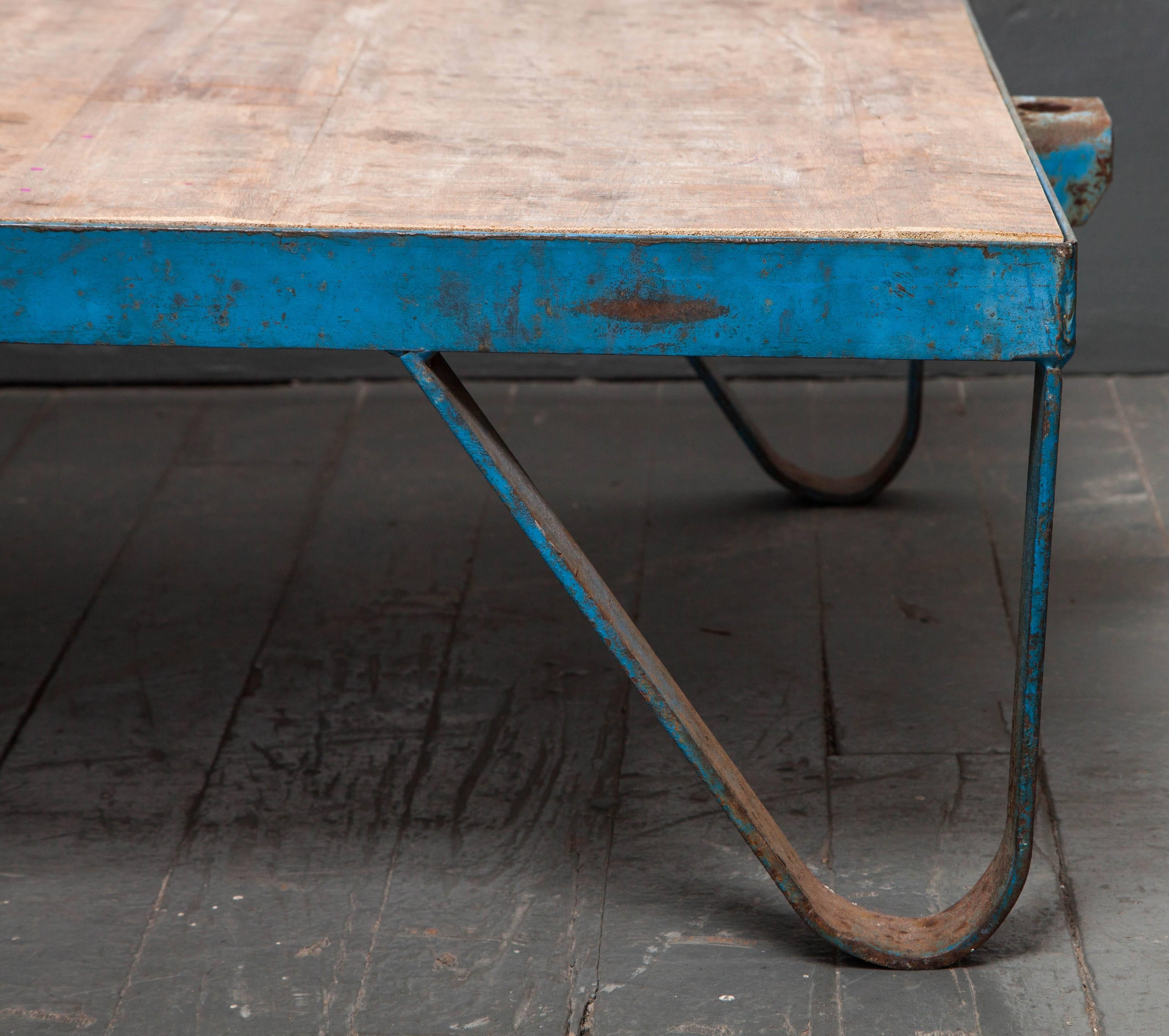 Dutch Industrial Cart Table For Sale