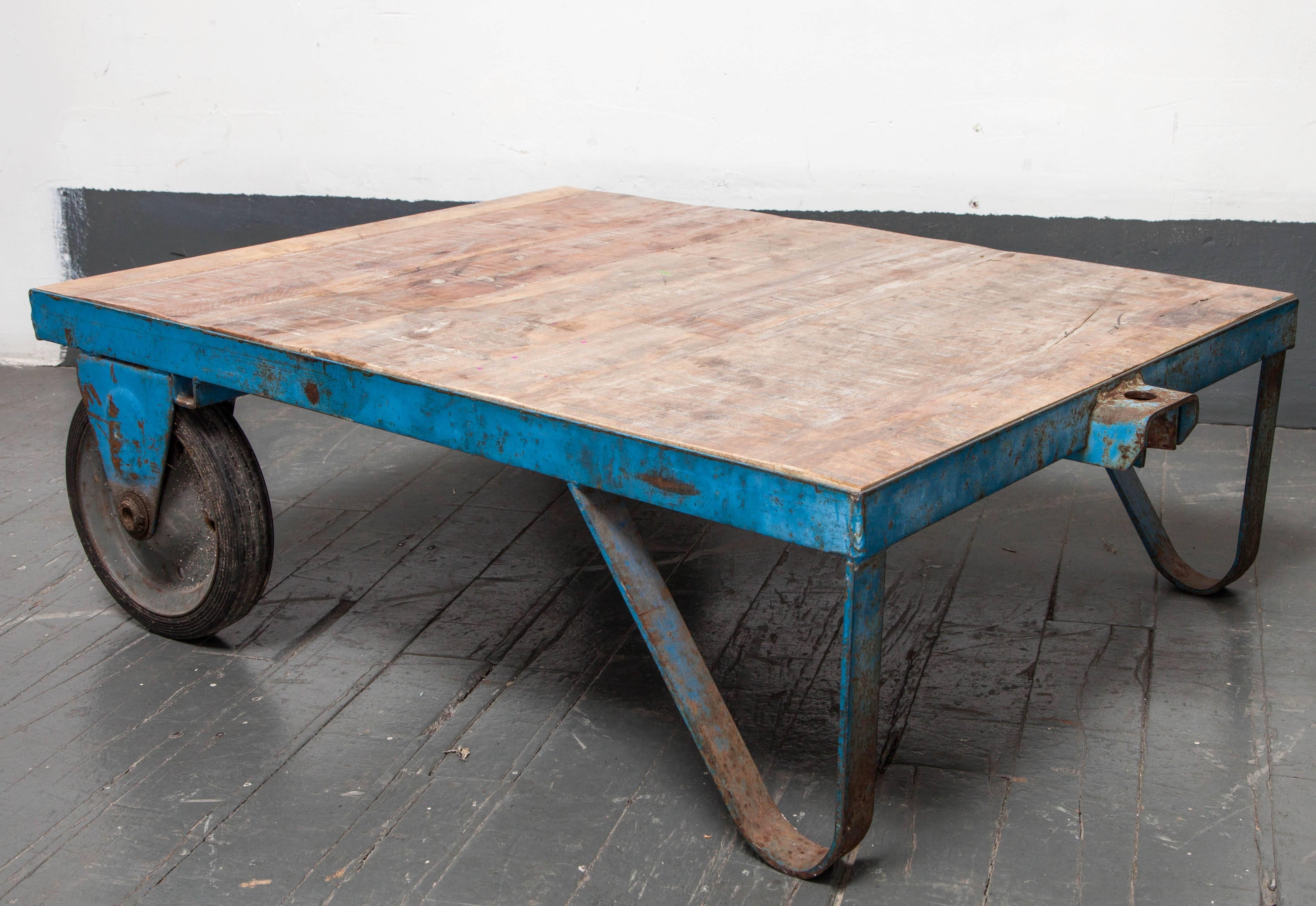 20th Century Industrial Cart Table For Sale