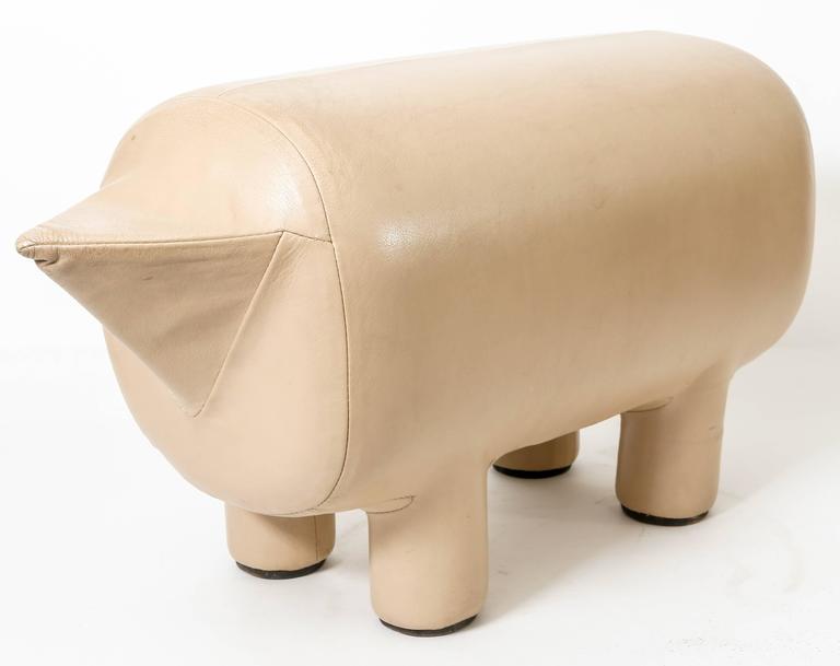 Leather Upholstered Pig Form Ottoman at 1stDibs
