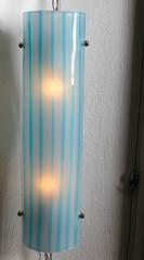 Paar blau-weiß gestreifte Muranoglas-Wandleuchter von Salviati