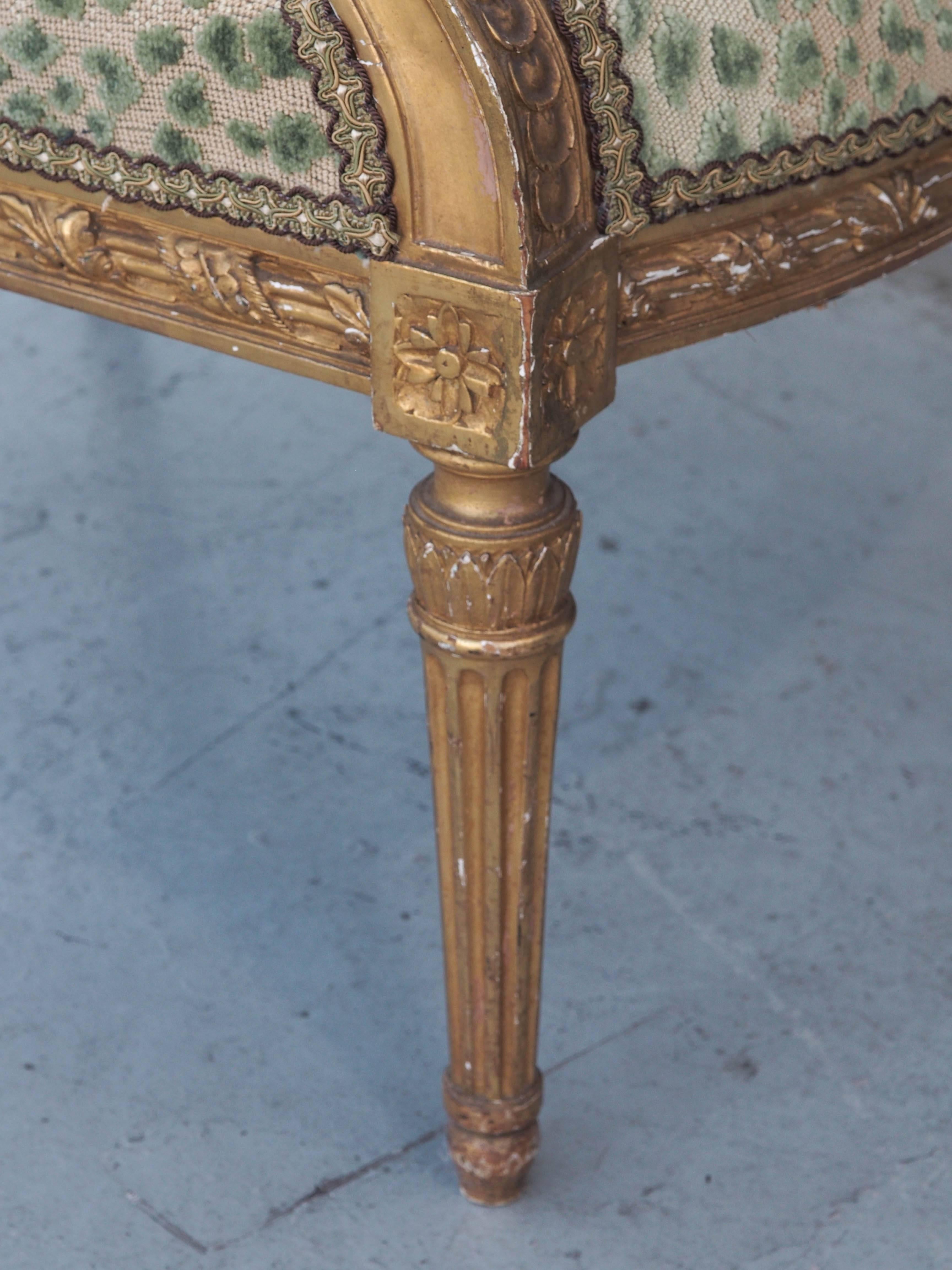 Pair of 19th Century Louis XVI Style Gilt Armchairs 2