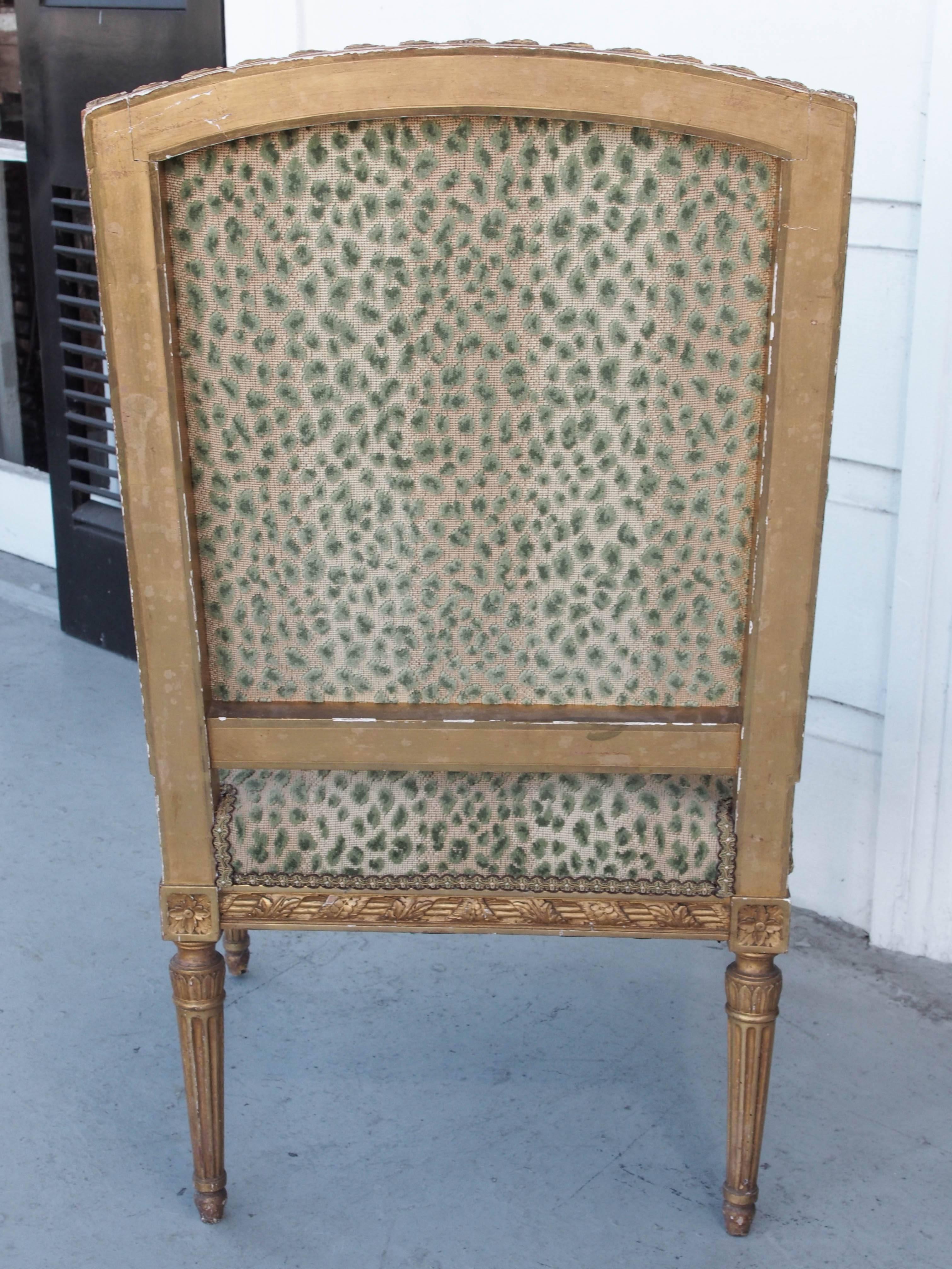 Pair of 19th Century Louis XVI Style Gilt Armchairs 4