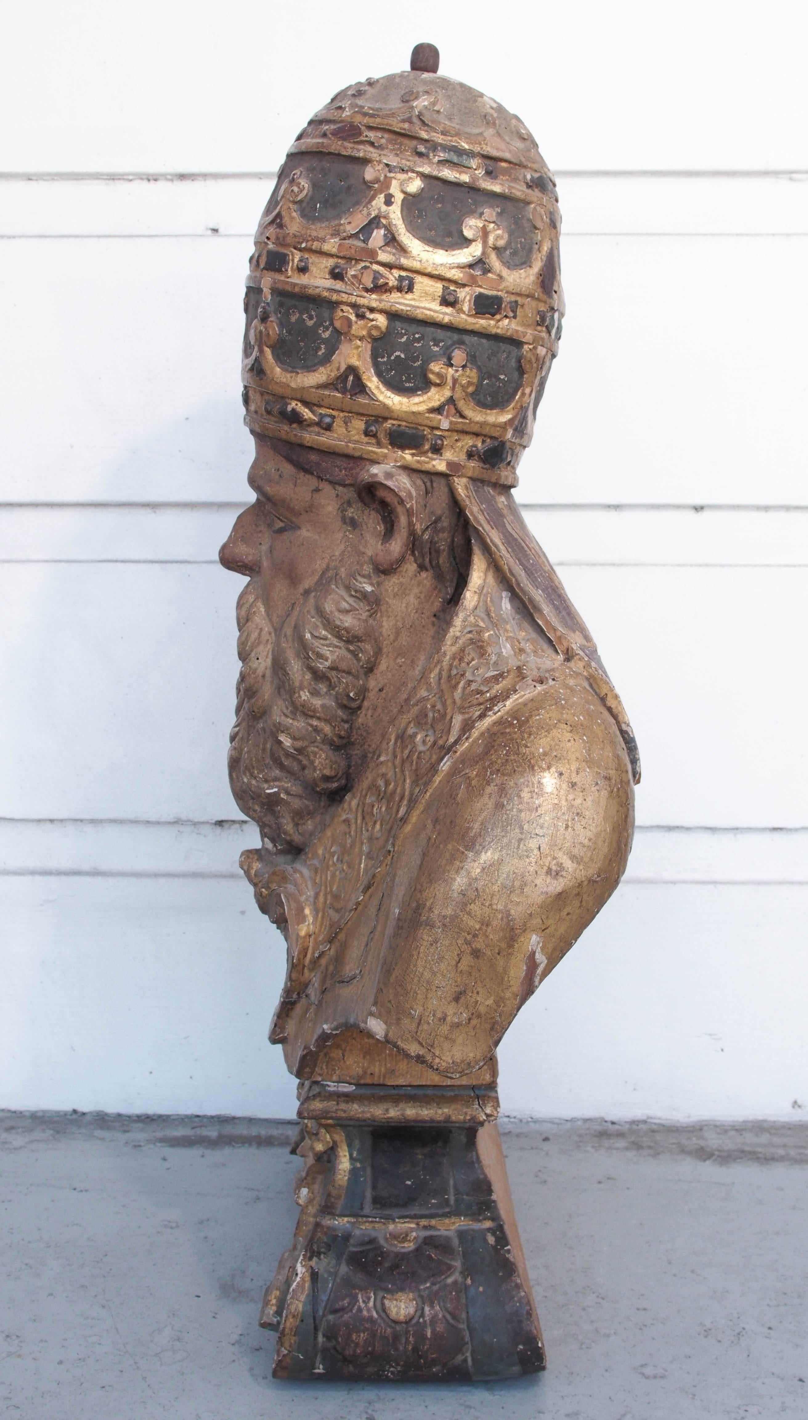 Spanish Baroque Reliquary Bust of a Bishop 2