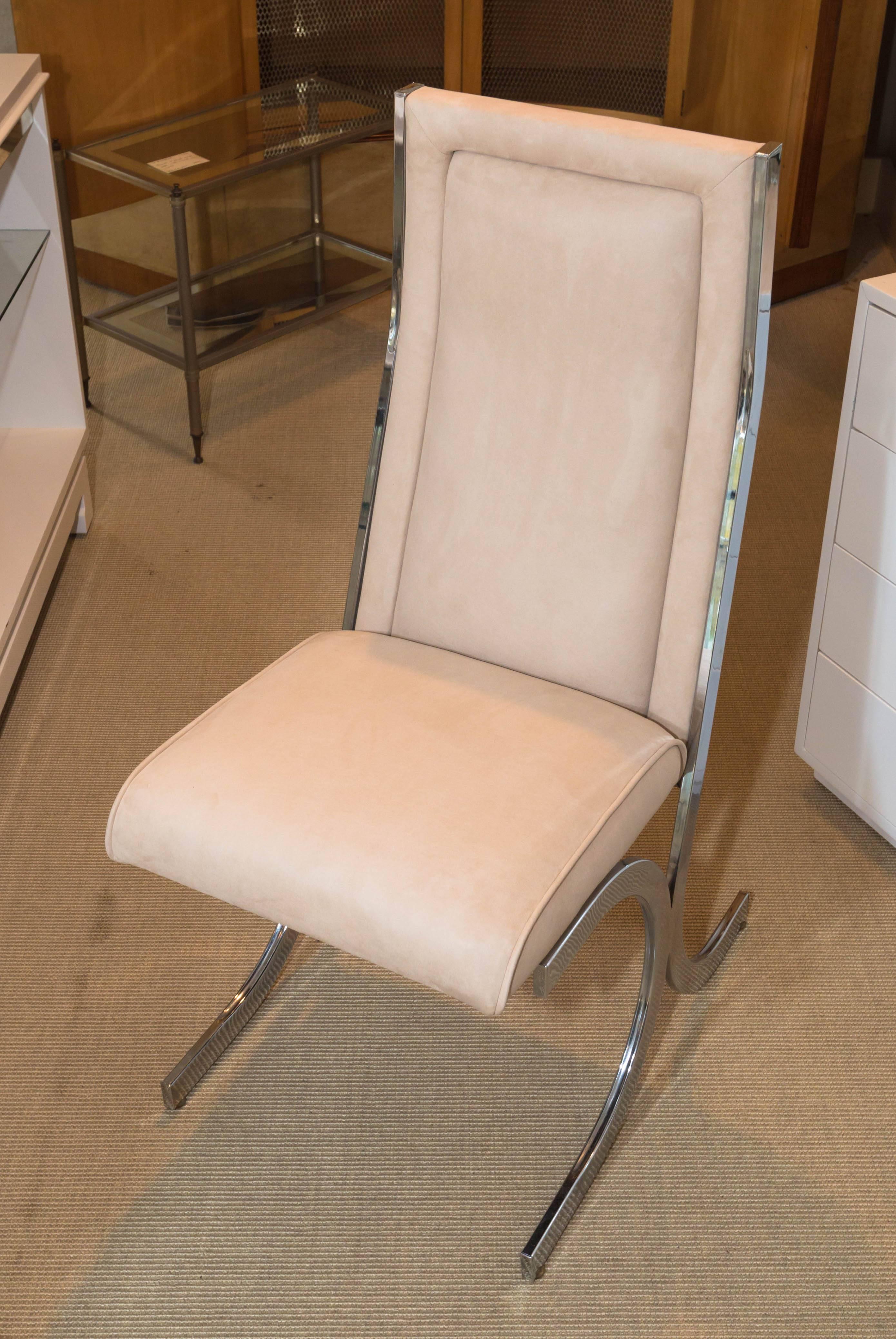 Fabulous Set of Four Mid-Century Dining Chairs Attributed to MIlo Baughman In Excellent Condition For Sale In Water Mill, NY