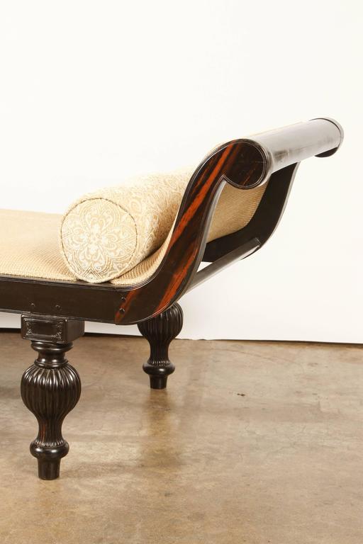 Classic British Colonial Ebony Chaise Longue at 1stDibs