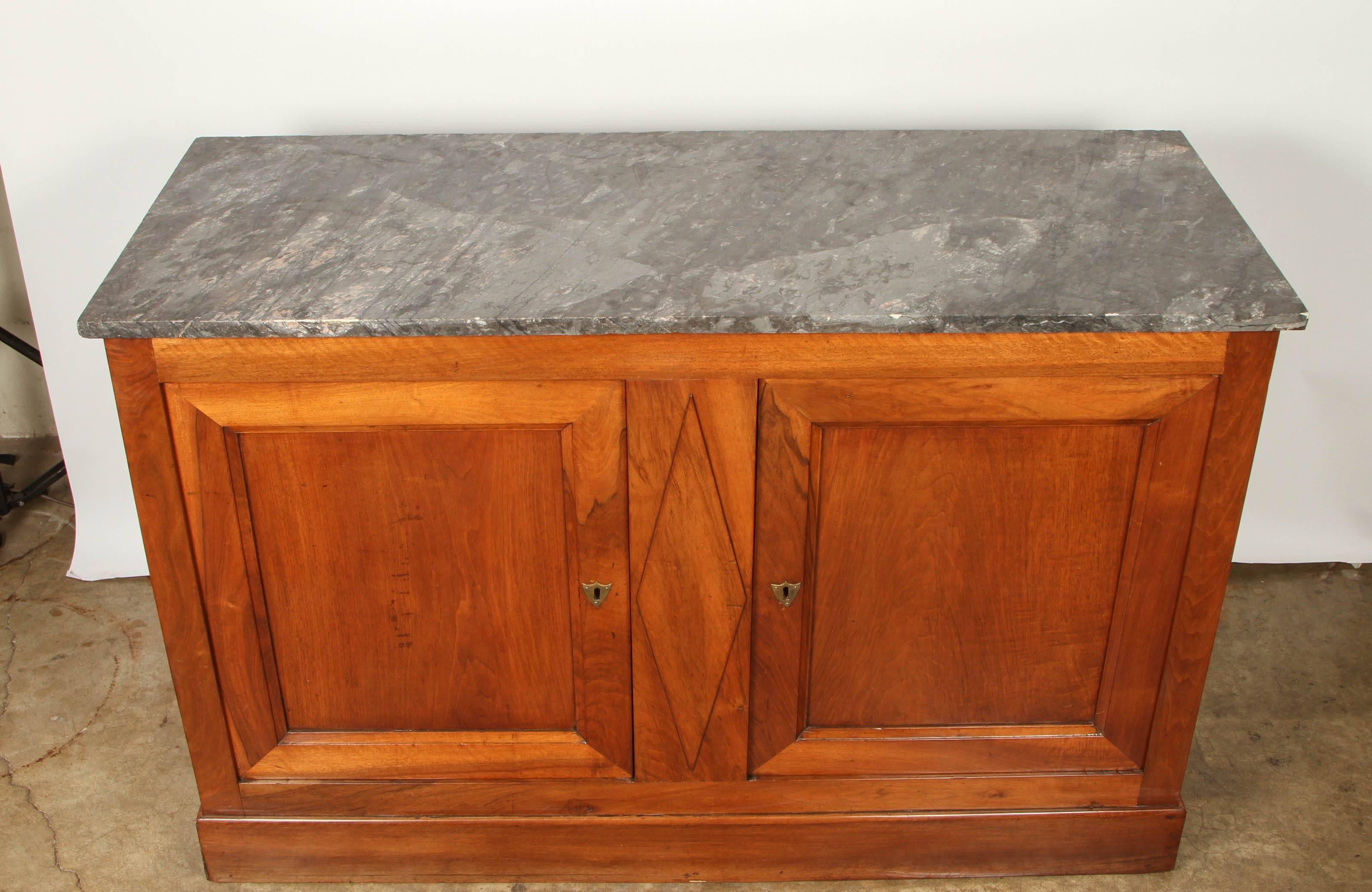Walnut Directoire Sideboard with Marble Top