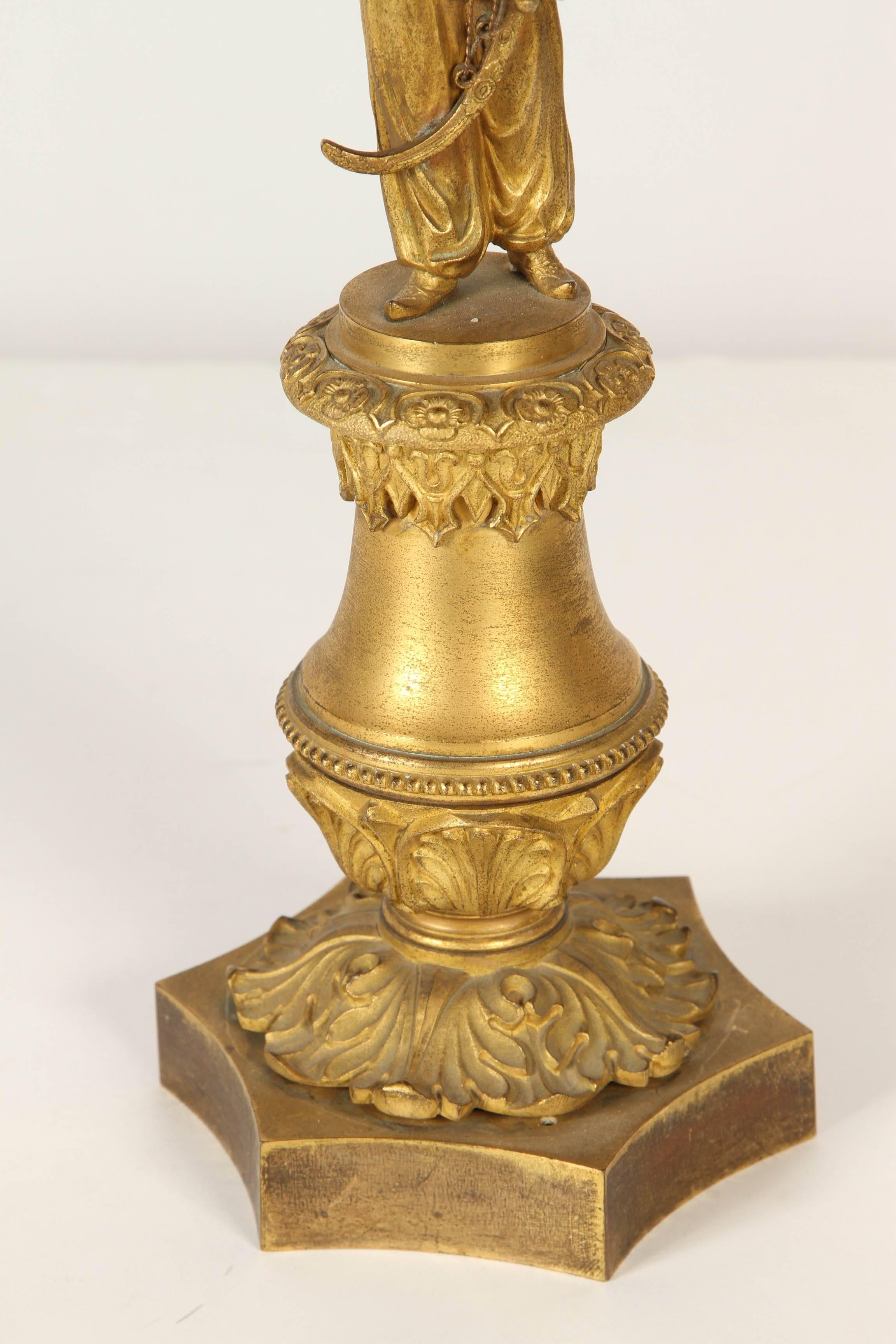 Pair of Gilt Bronze Candle Sticks For Sale 2