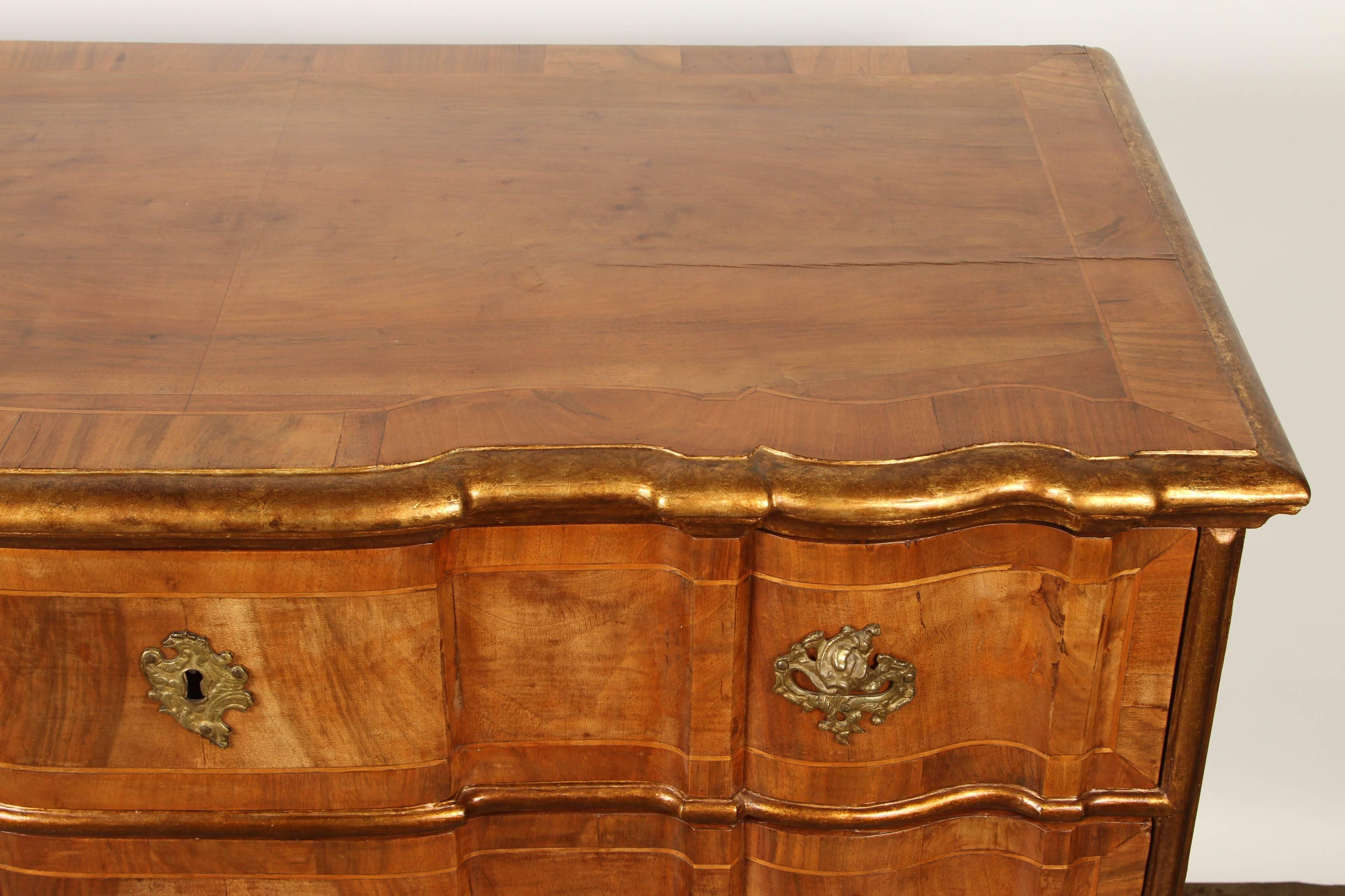 18th Century and Earlier Danish Rococo chest of drawers with key