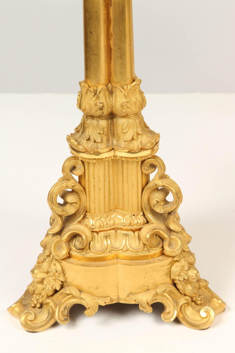 Pair of Large Gilt Bronze Candelabra For Sale at 1stdibs