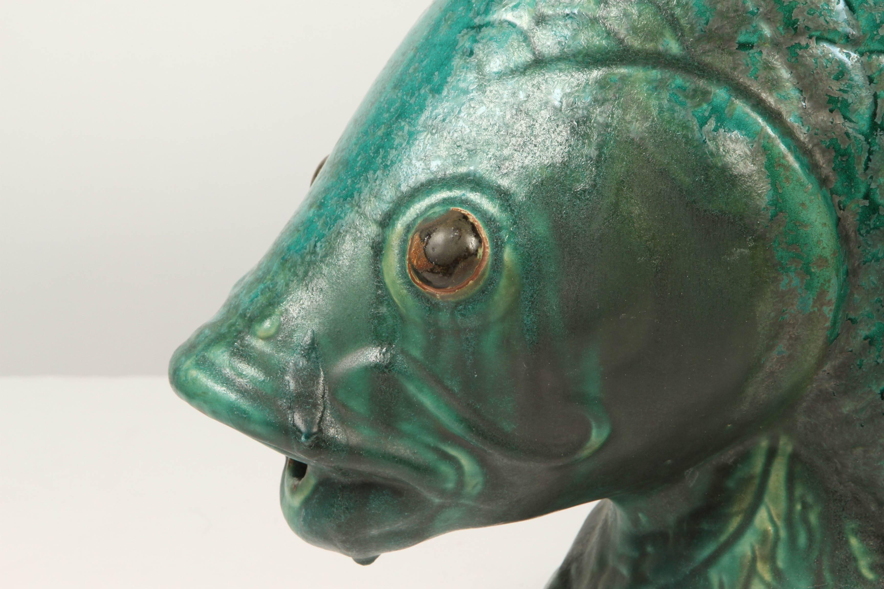 Qing Wonderful Large Ceramic Koi Figure