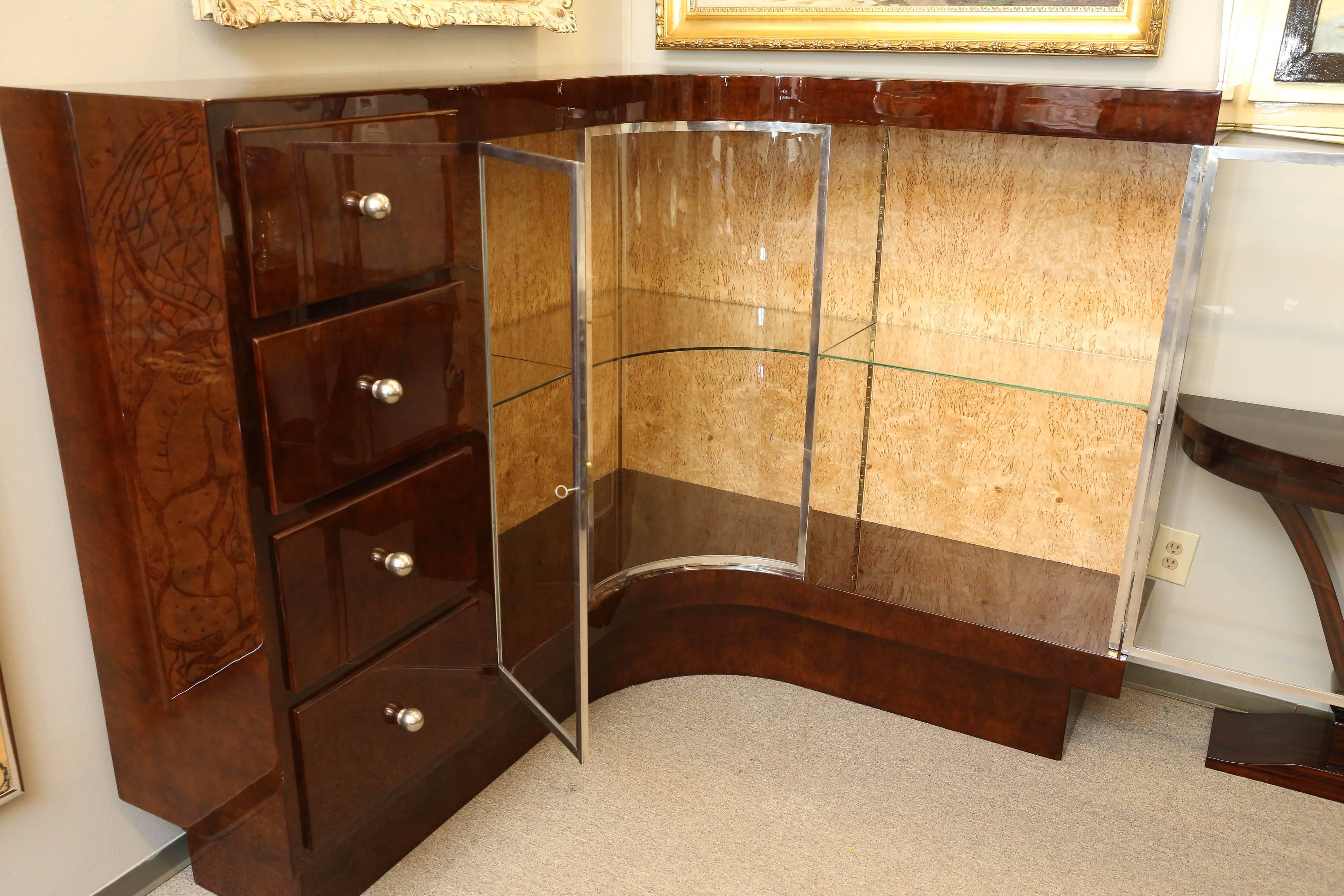 art deco corner cabinet