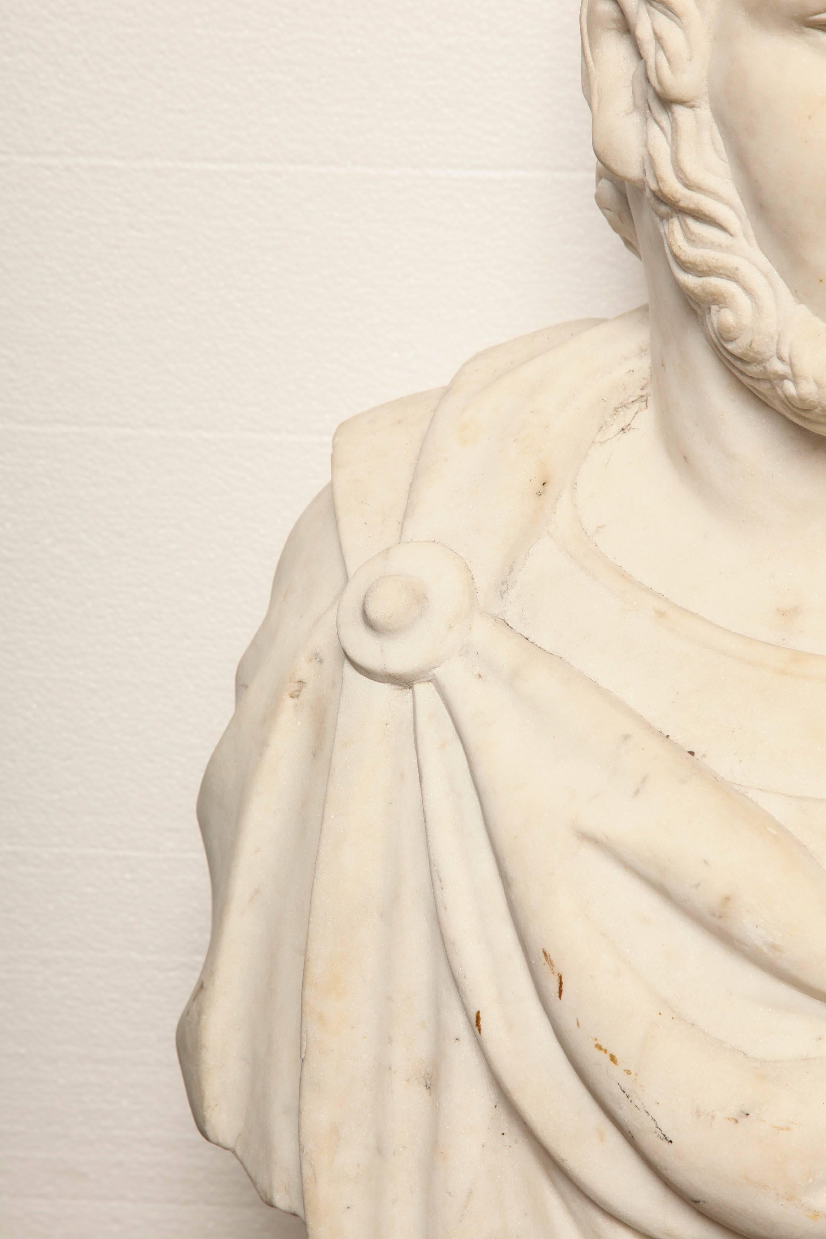 19th Century Italian Marble Bust In Good Condition In New York, NY
