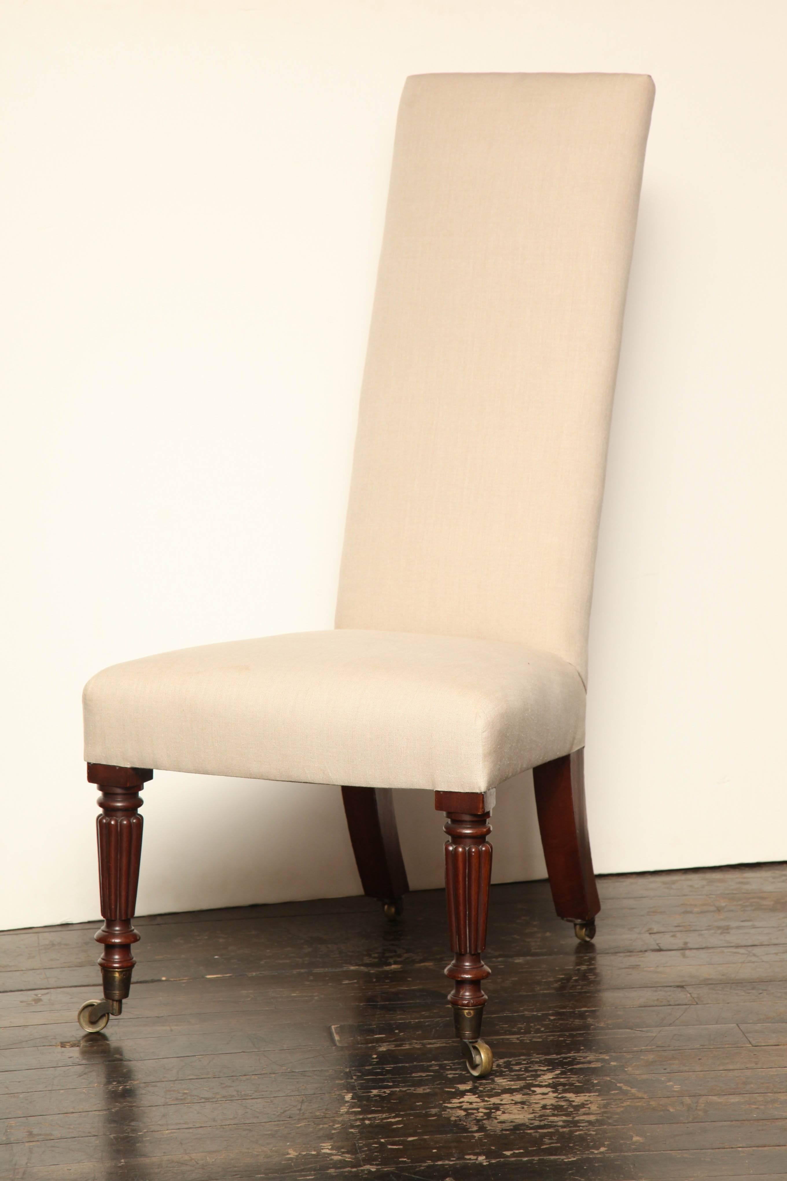 Great Britain (UK) Mid-19th Century English Mahogany High Back Chair
