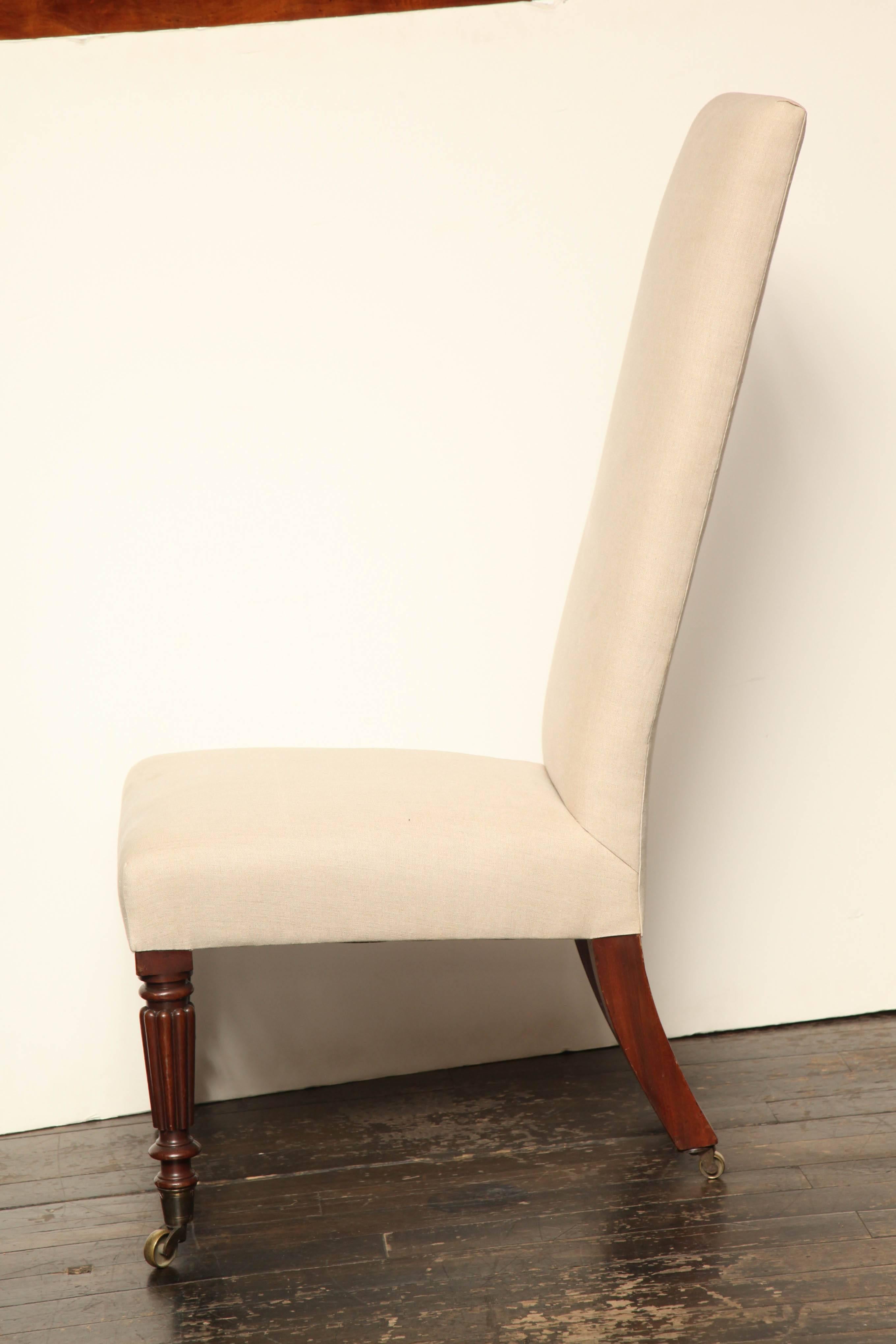 Mid-19th Century English Mahogany High Back Chair 2