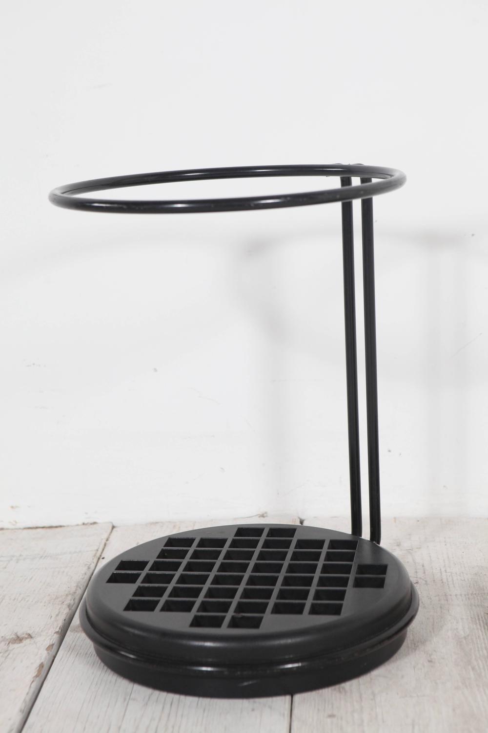 Italian Black and Yellow Round Metal Umbrella Stands at 1stdibs