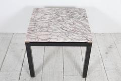 Italian Striated Marble Parsons Side Table