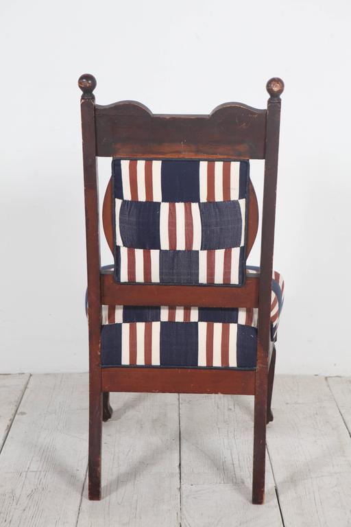 Edwardian Salon Chairs Upholstered in Vintage African Fabric at 1stDibs