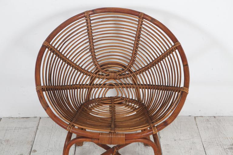 Italian Round Bamboo Lounge Chairs at 1stDibs