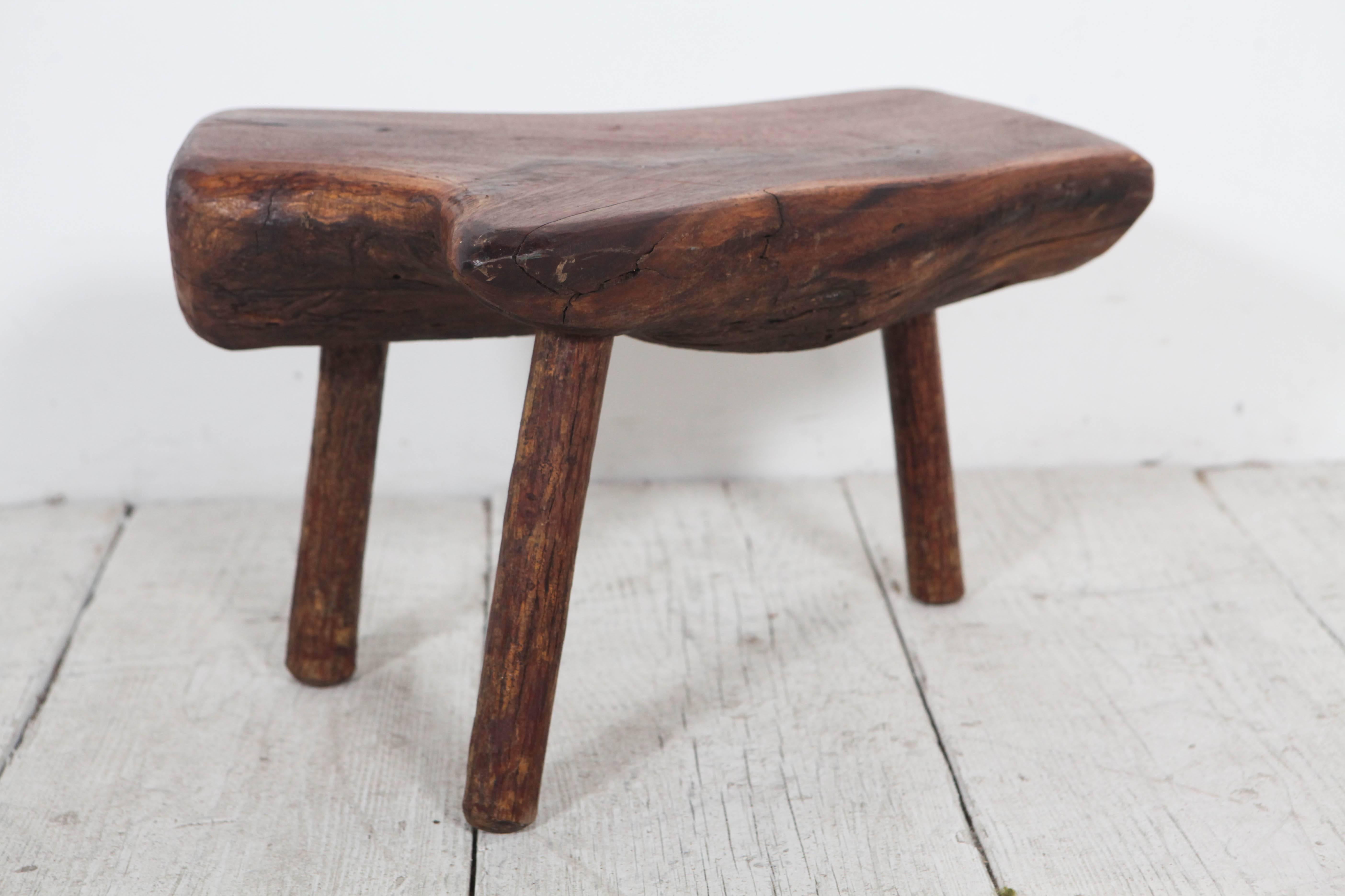 Small organic live edge stool.