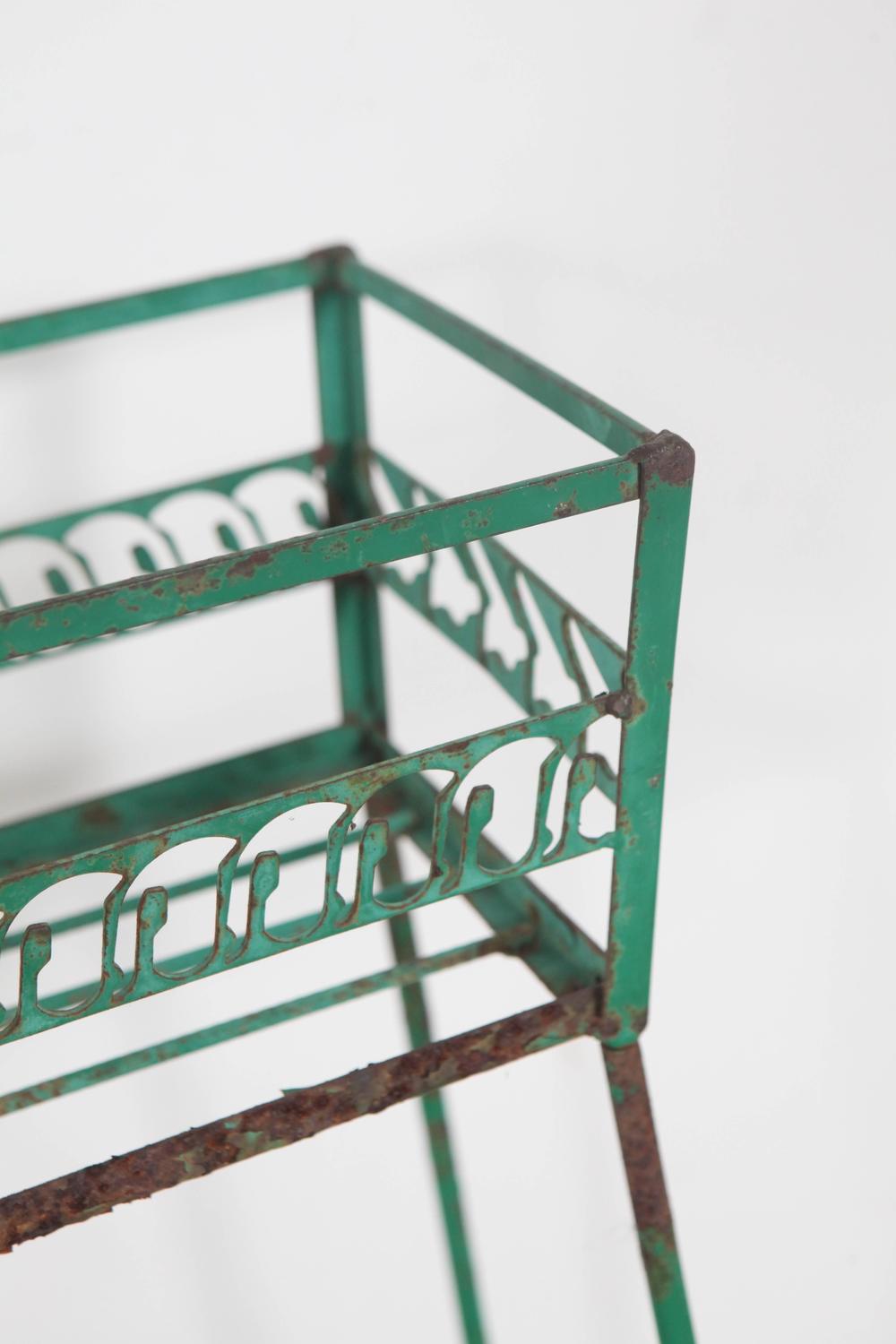 Vintage Italian Green Metal Plant Stand at 1stdibs